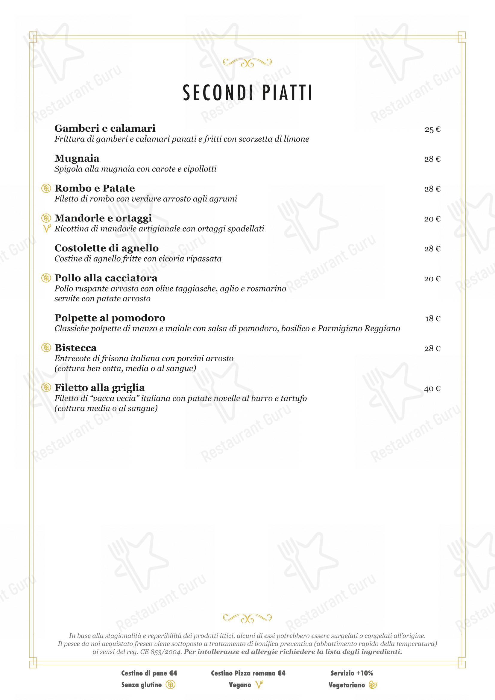 Основное меню per Ristorante Alfredo alla Scrofa ristorante