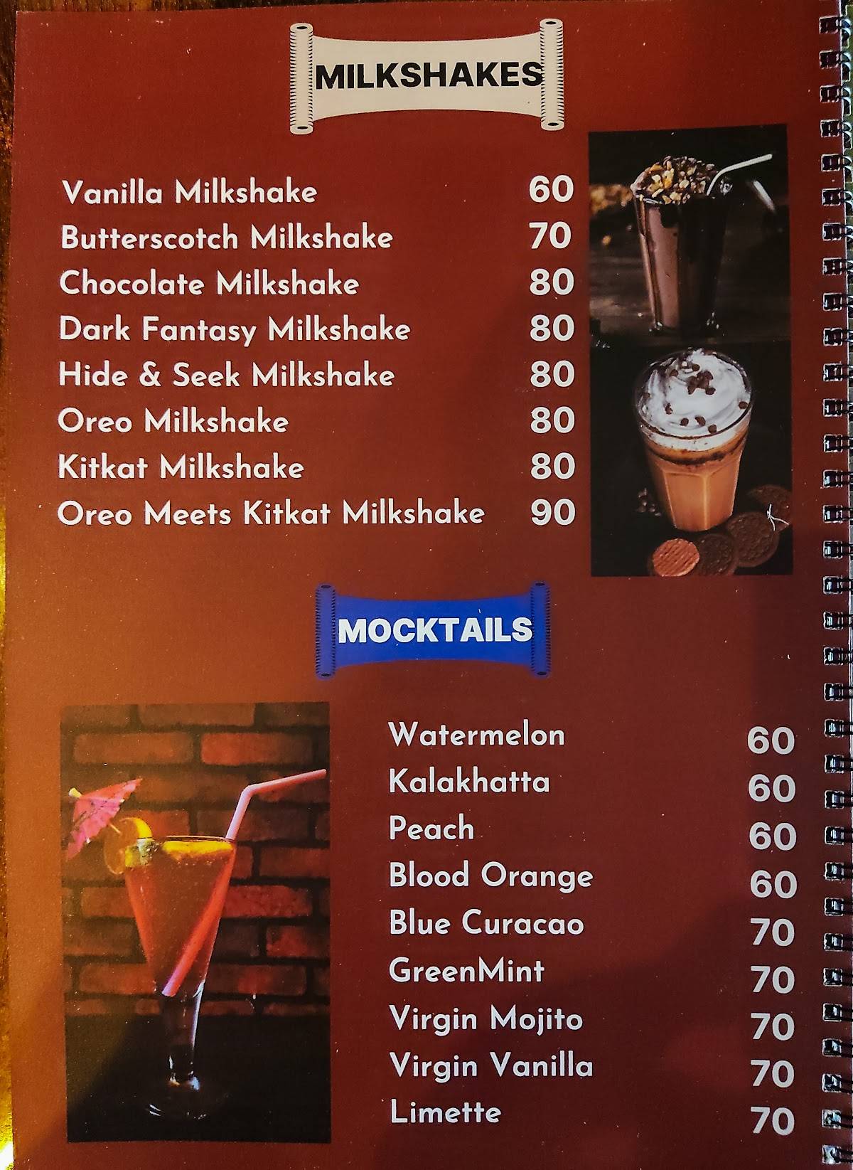 Hangout Café menu