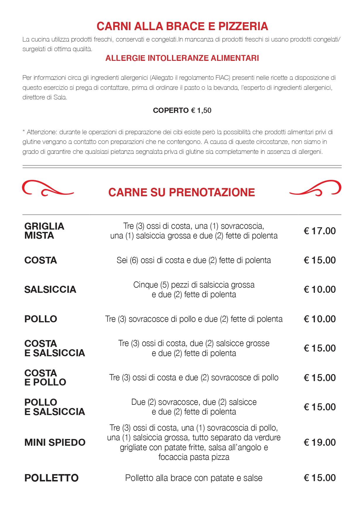 Menu di All’Angolo griglieria & pizzeria 