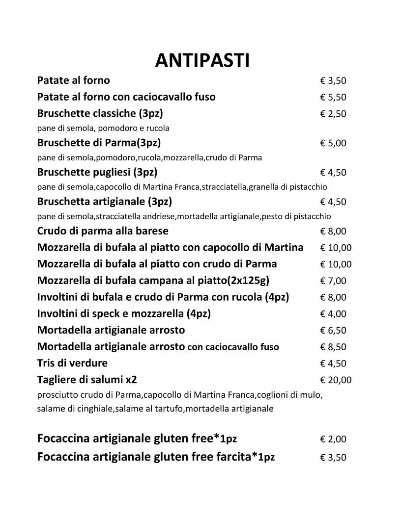 Menu di Altemura 