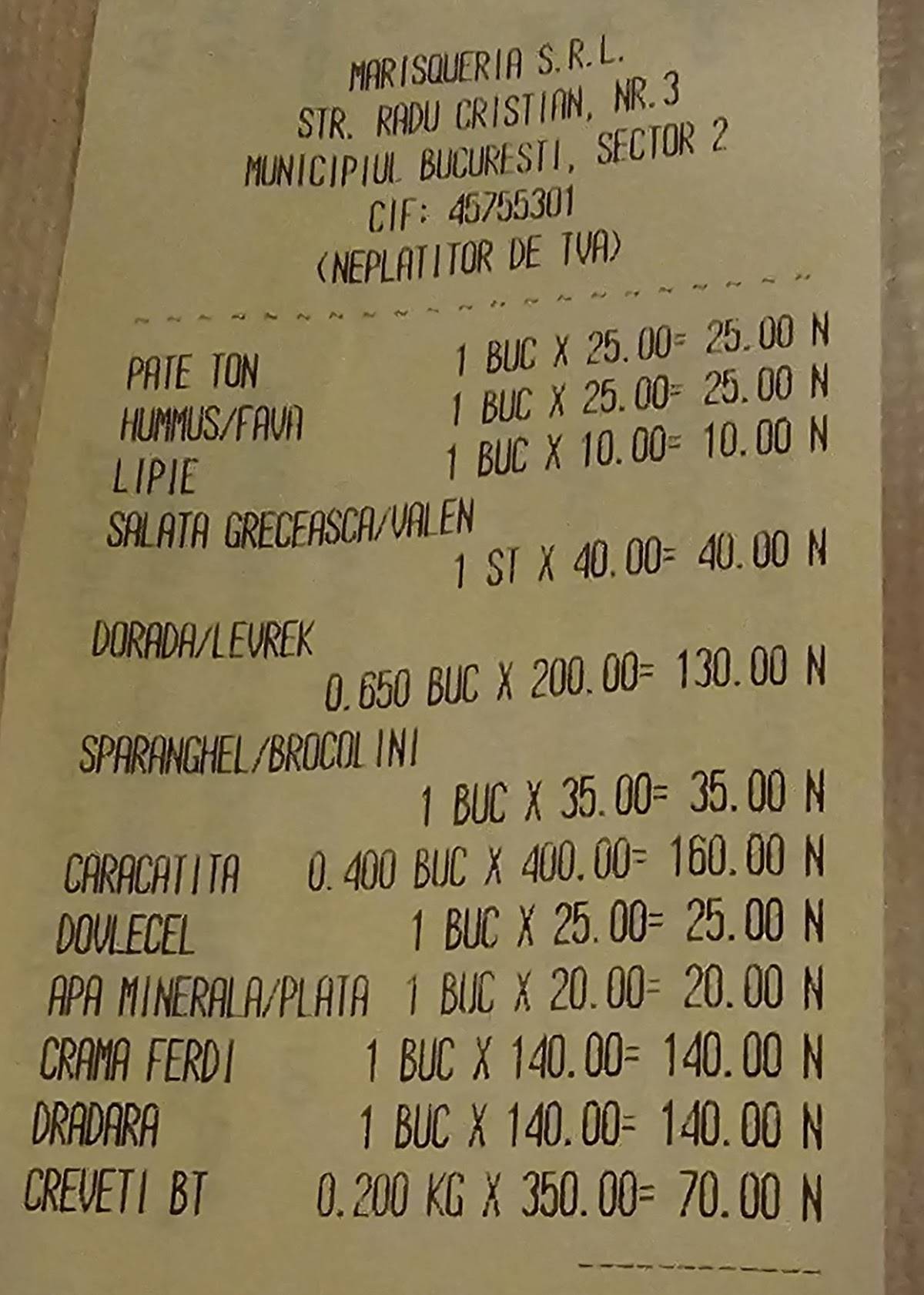 Menu de AMADA