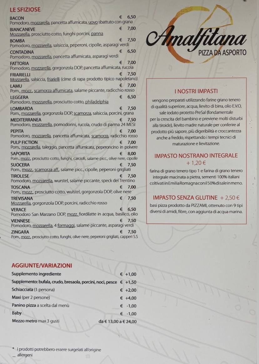 Menu di Amalfitana 