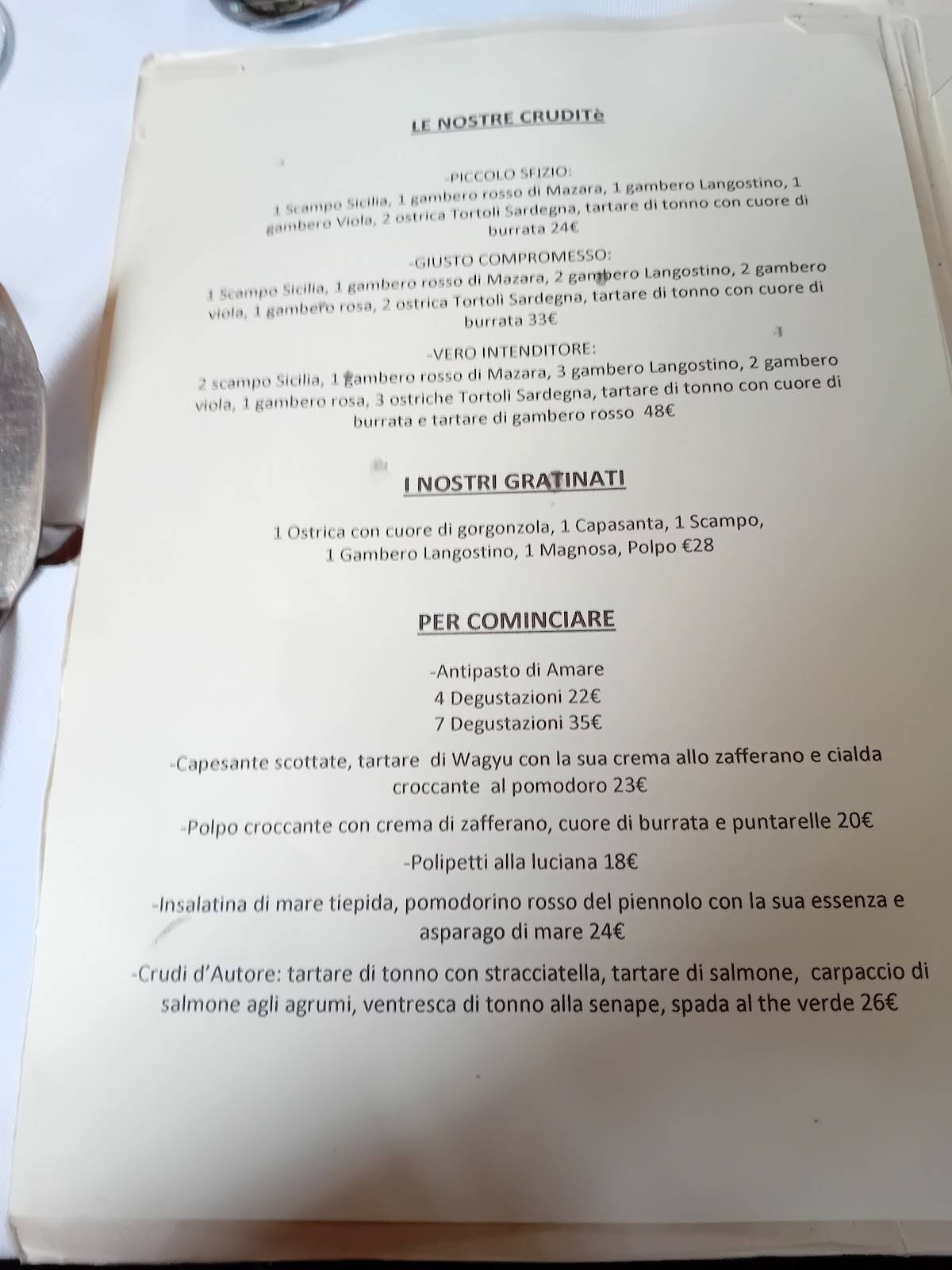 Menu di Amare 