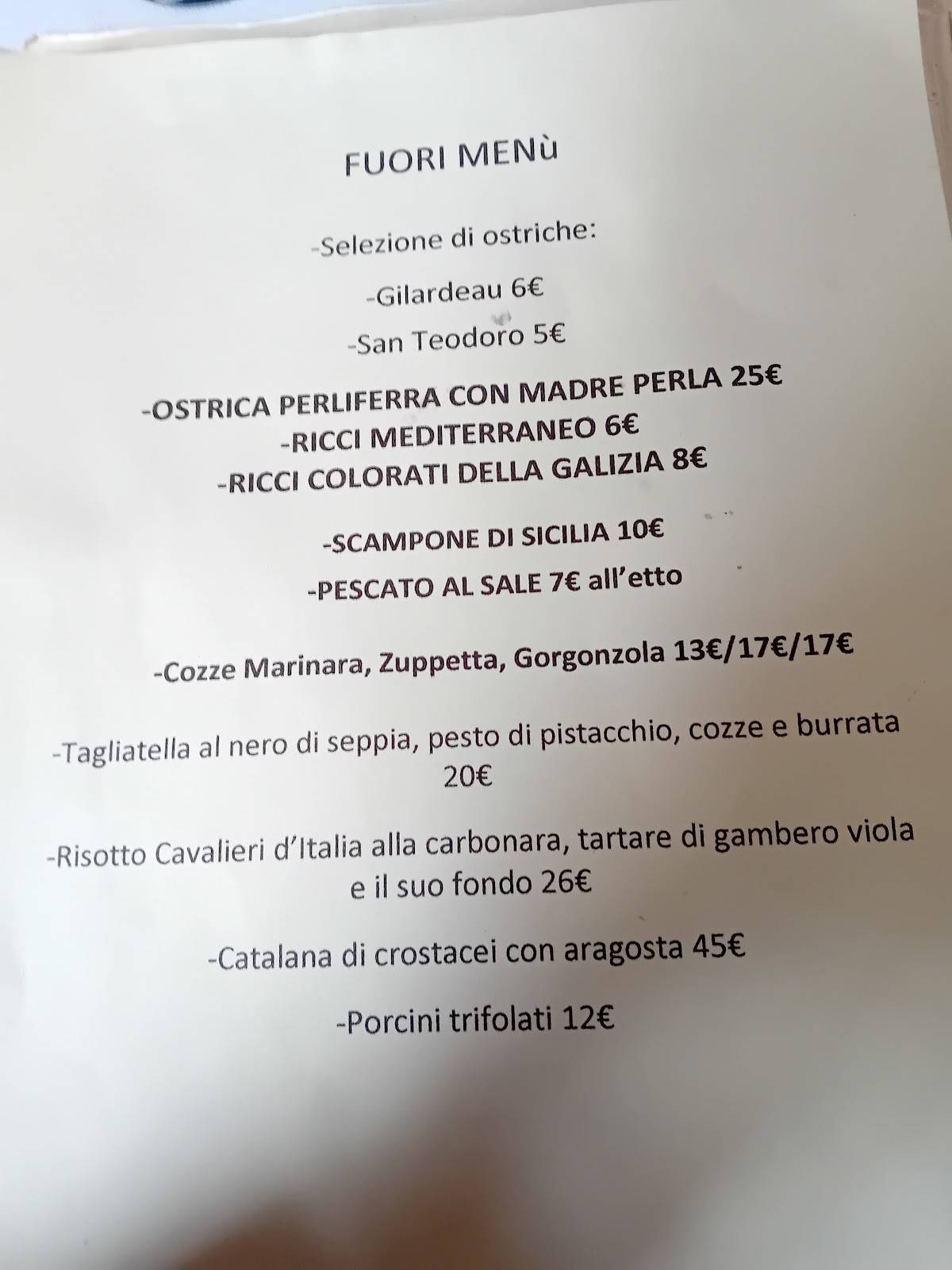 Menu di Amare 