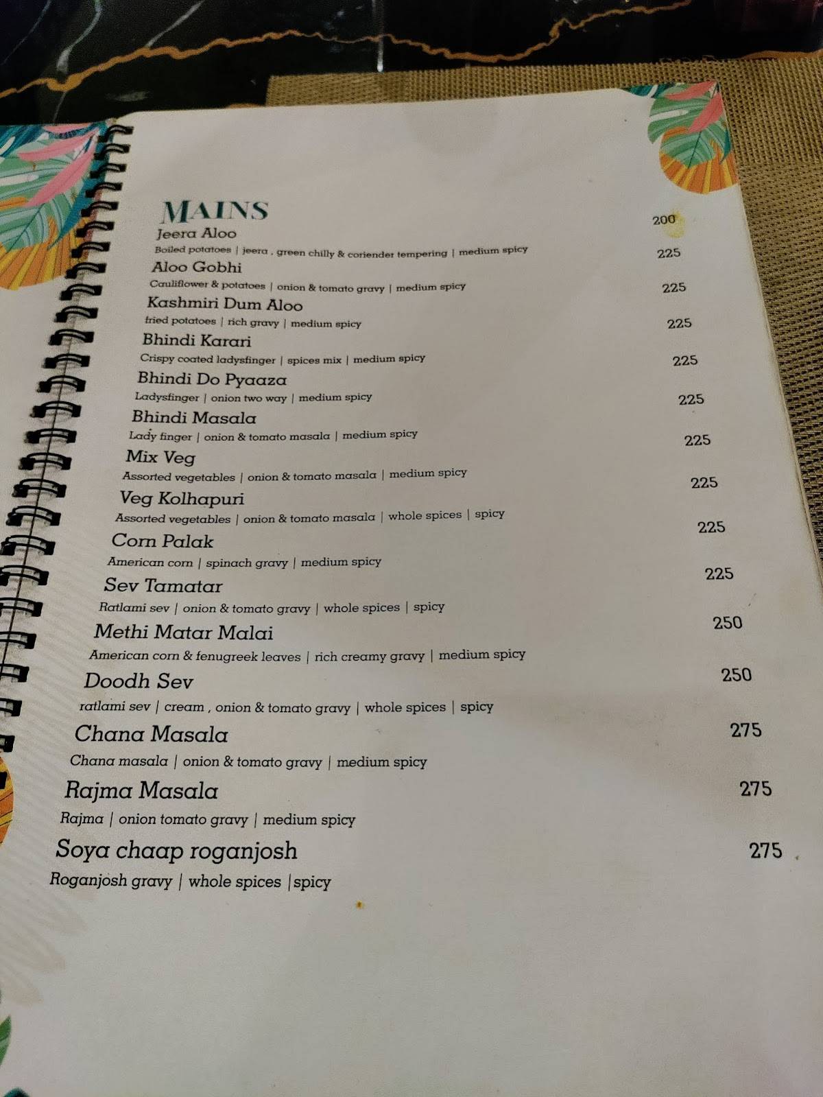 Menu at Amaya pure veg fine dine & cafe, Indore