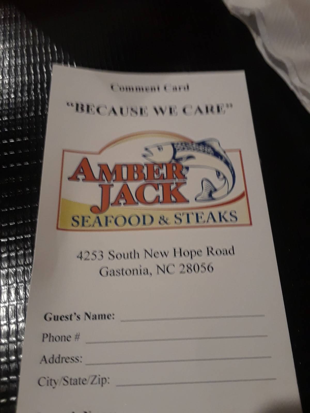 Menu at AmberJack Seafood & Steaks Restaurant, Gastonia