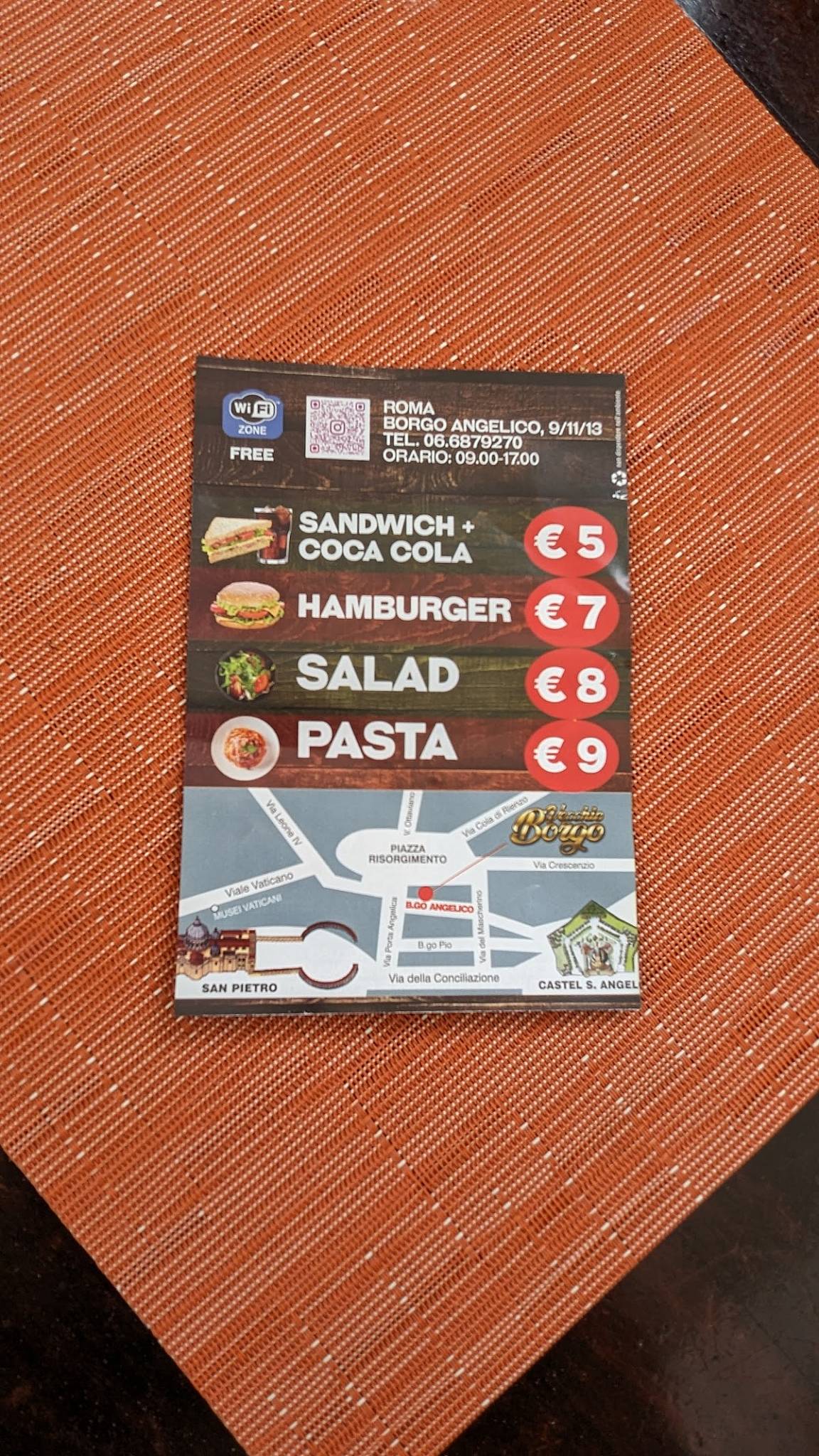 Menu di Vecchio Borgo 