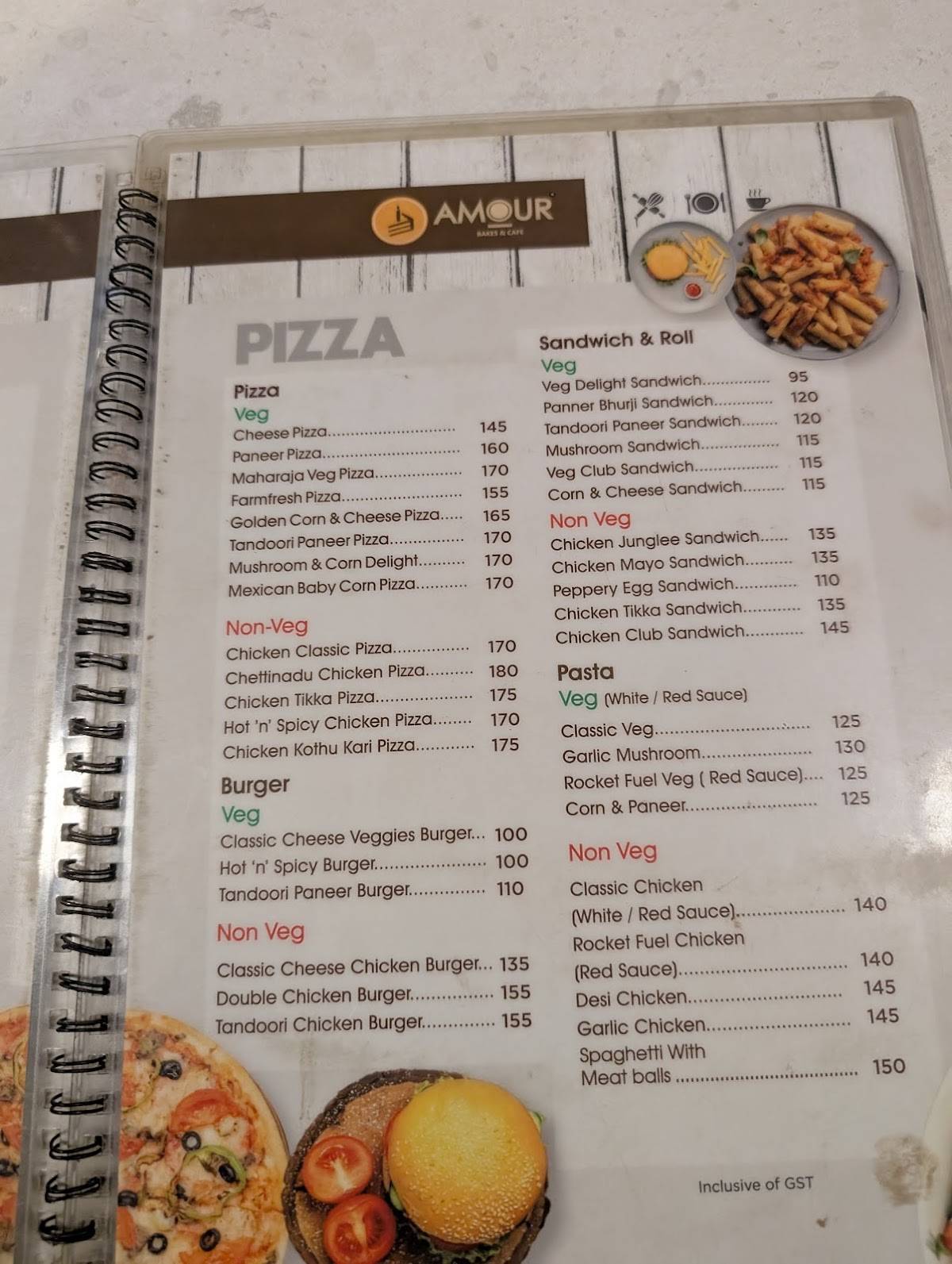 Amour Bakes & Cafe menu