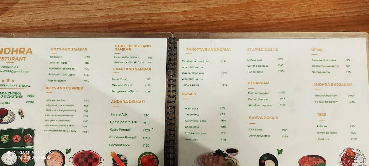 Andhra Restaurant menu