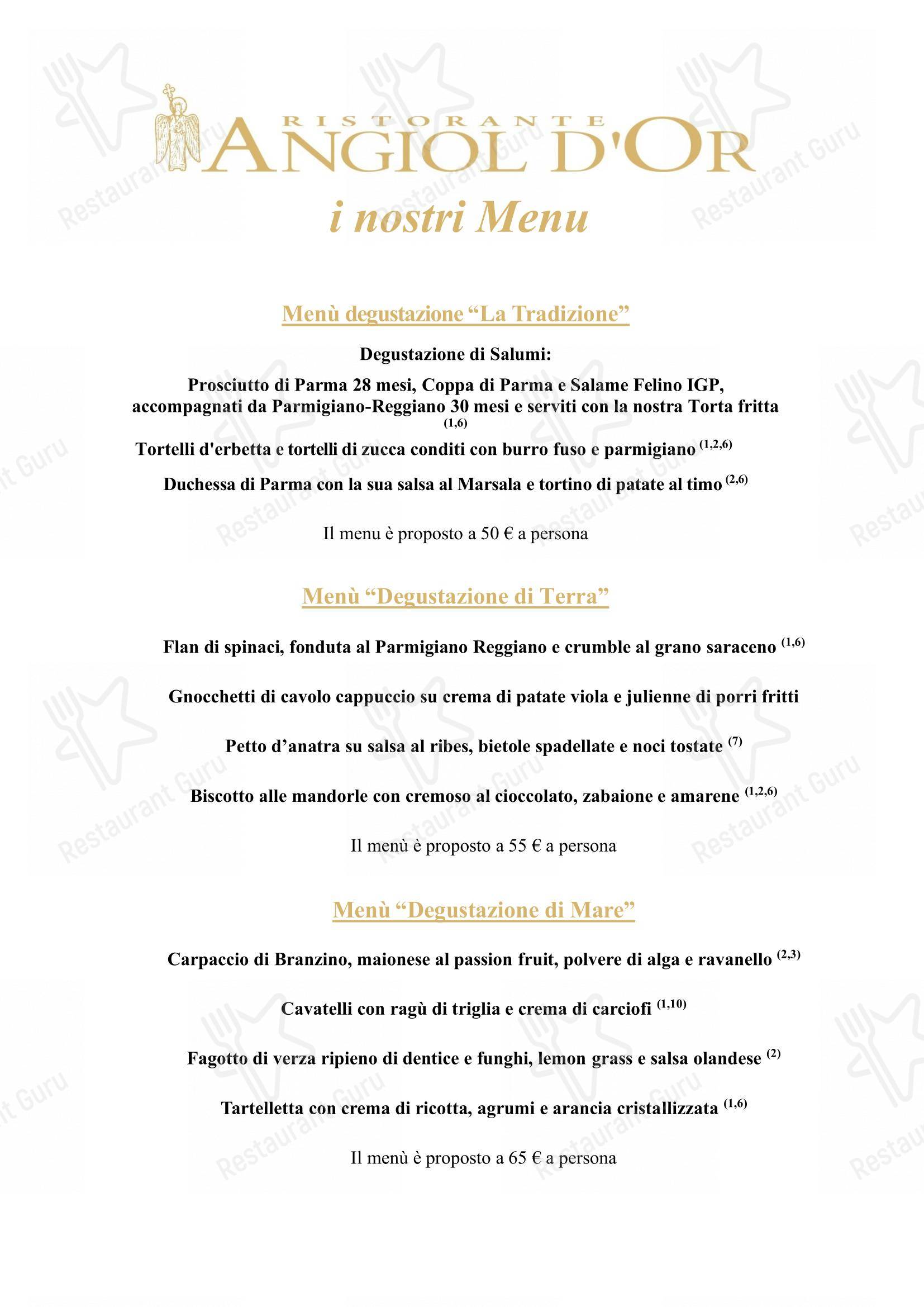 Menu bar per Ristorante Angiol D'or ristorante