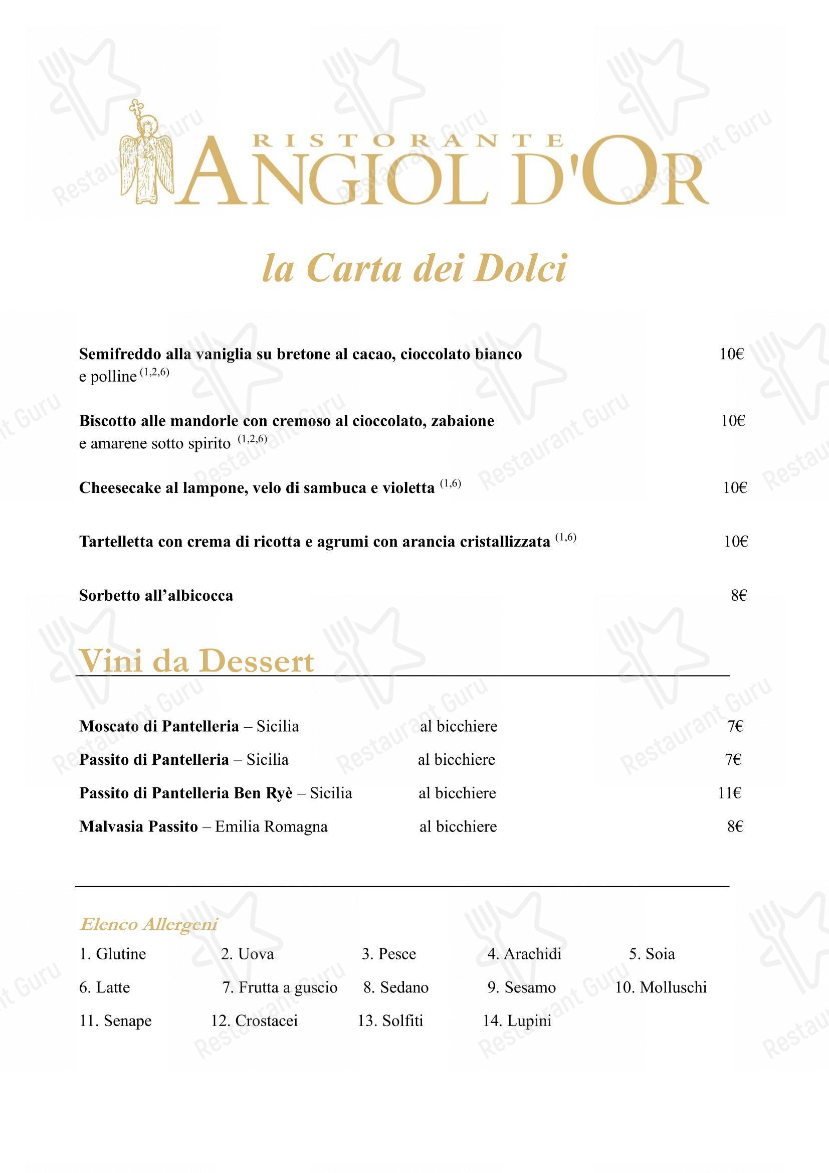 Menu bar per Ristorante Angiol D'or ristorante