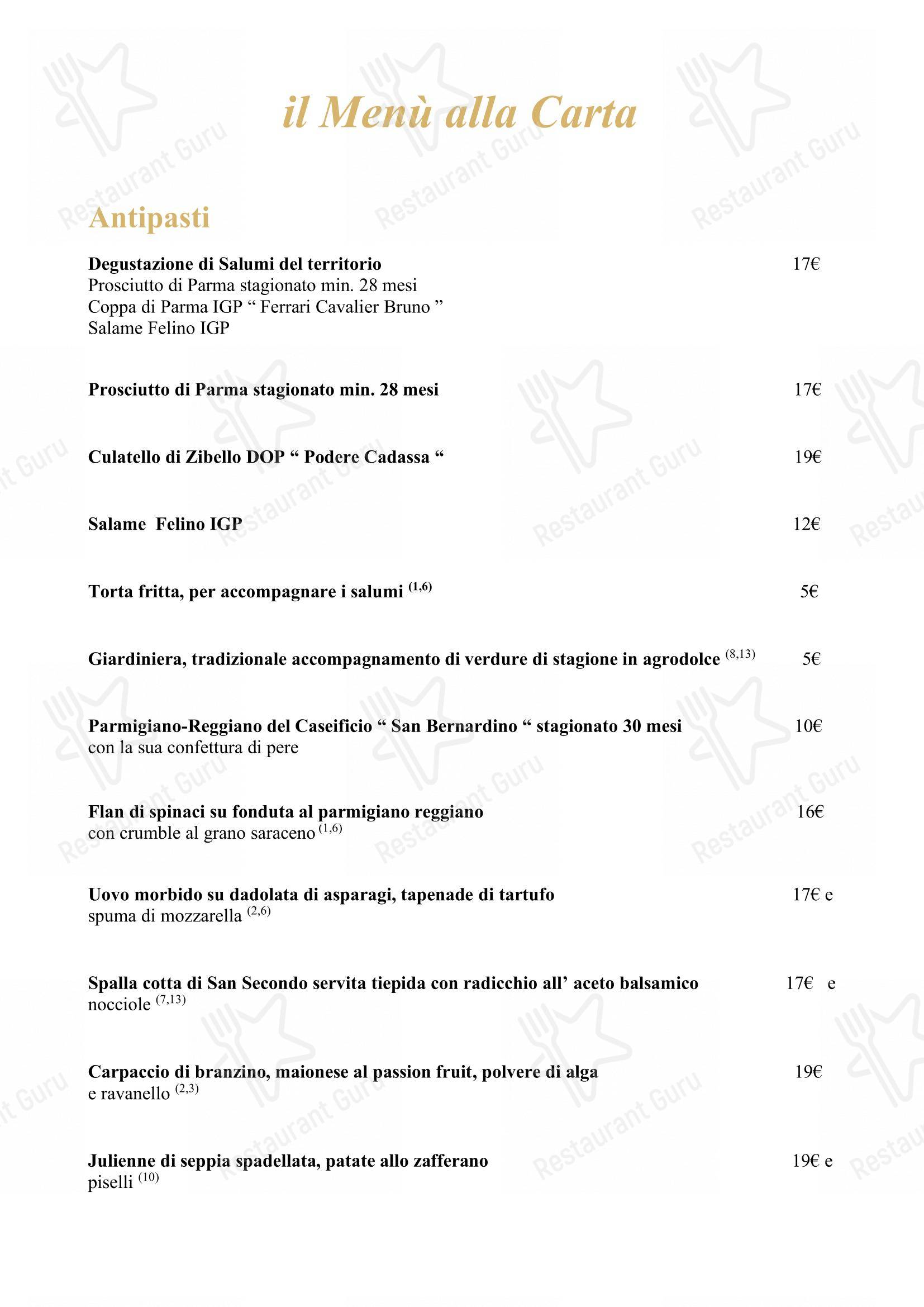 Menu bar per Ristorante Angiol D'or ristorante