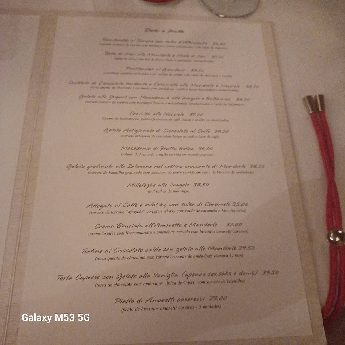 Anna Ristorante cardápio