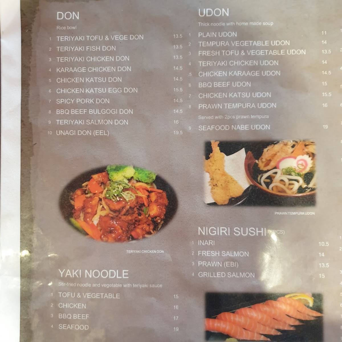Menu at Aomori sushi in Caringbah NSW restaurant, Caringbah, Shop 2/336338 Kingsway