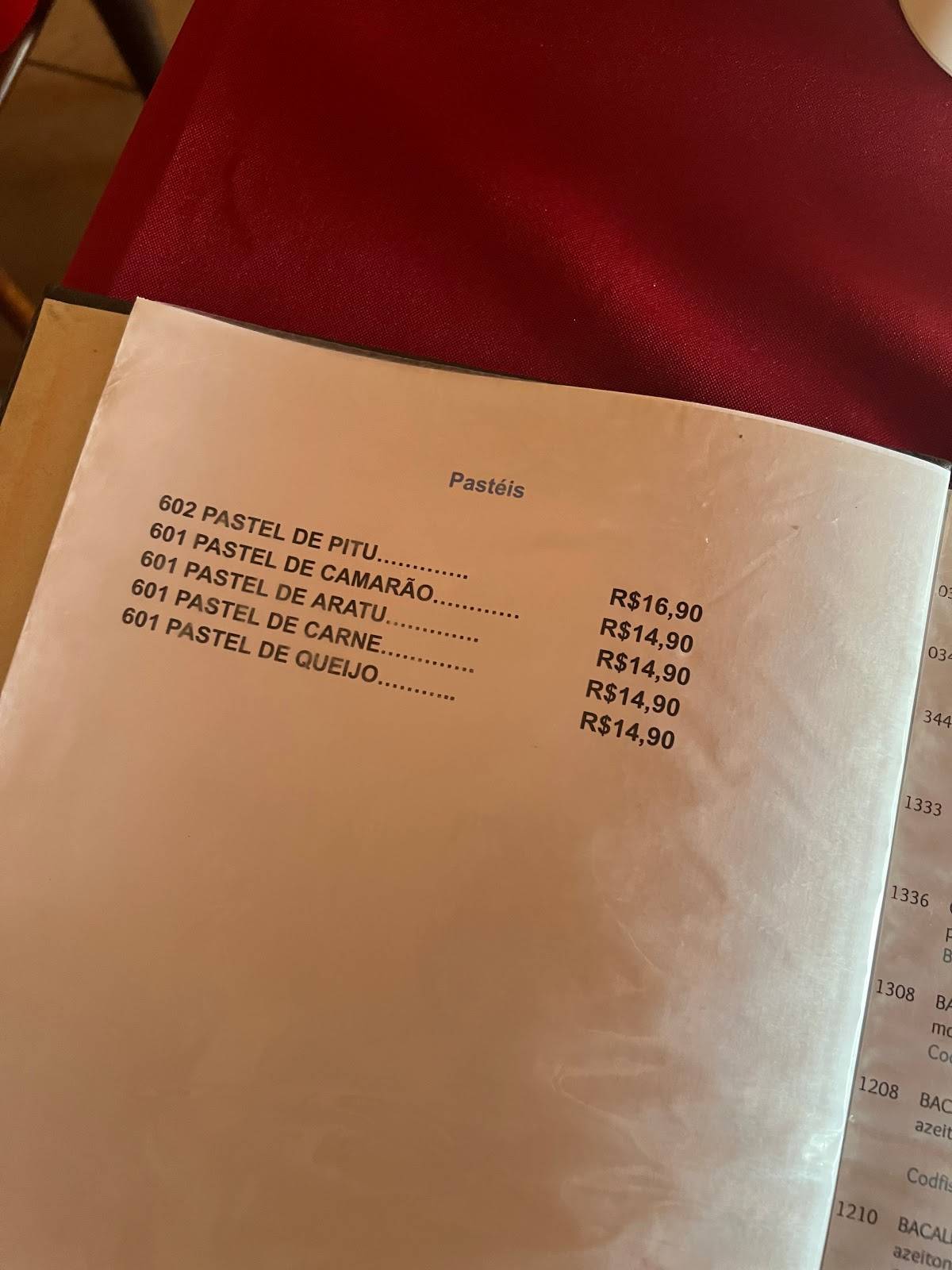 Pitú com Pirão da Eliane cardápio