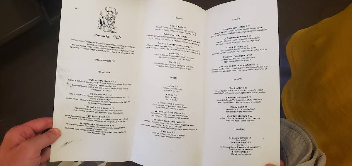 Menu di Armida 1905 