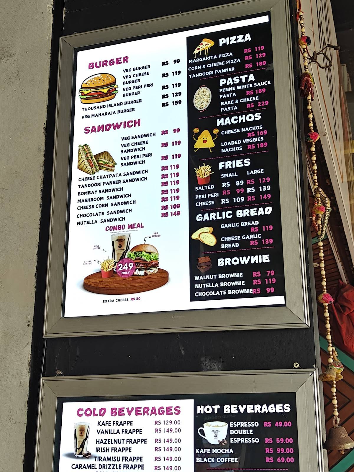 Aroma Mocha Cafe Ashta menu