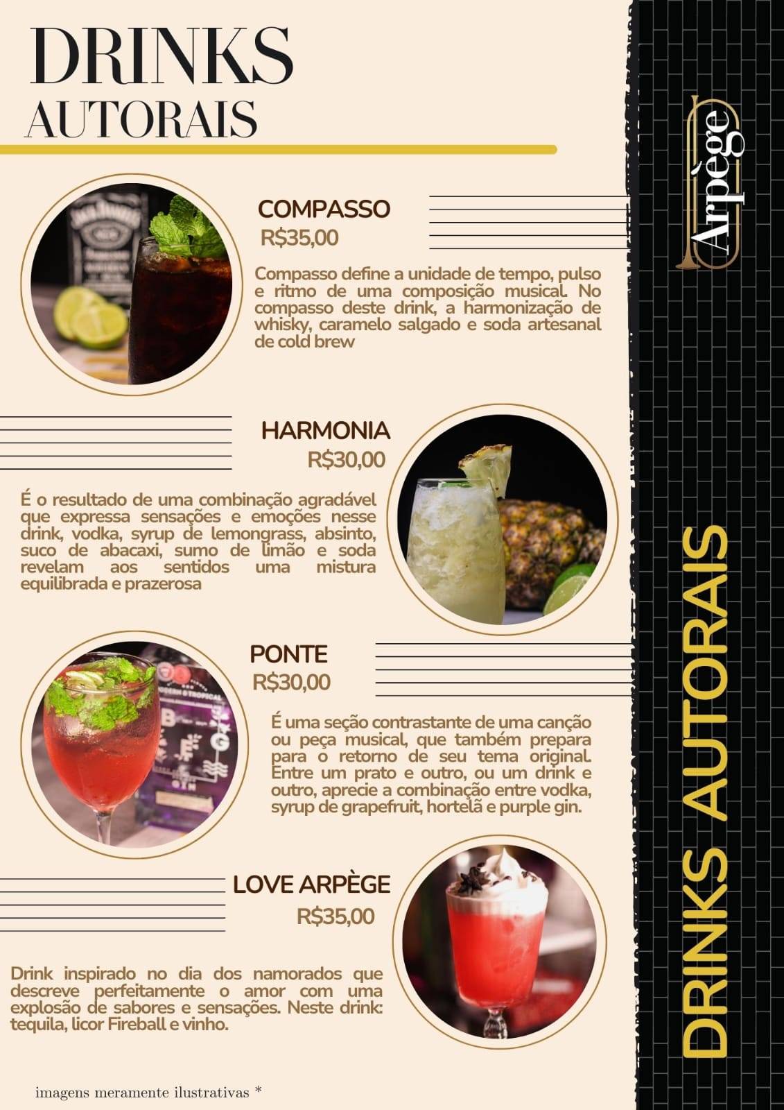 Arpège Bar cardápio