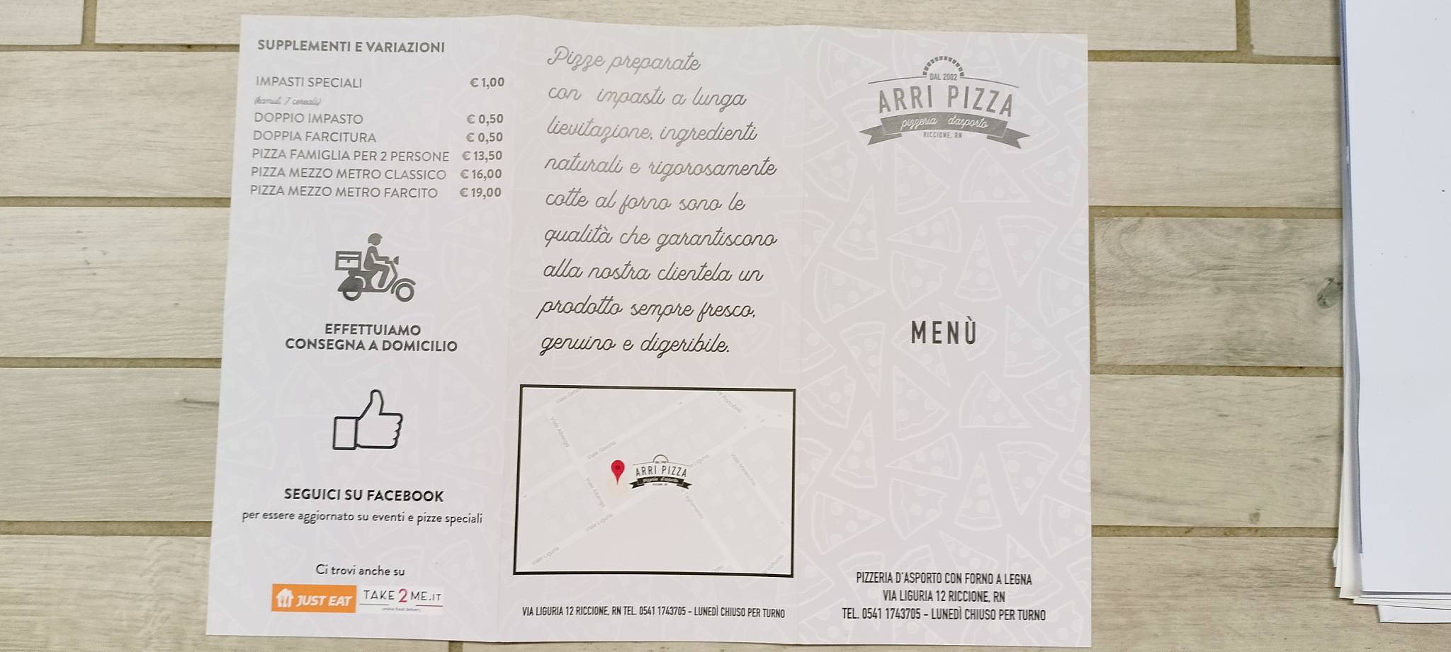 Menu di Arri Pizza 