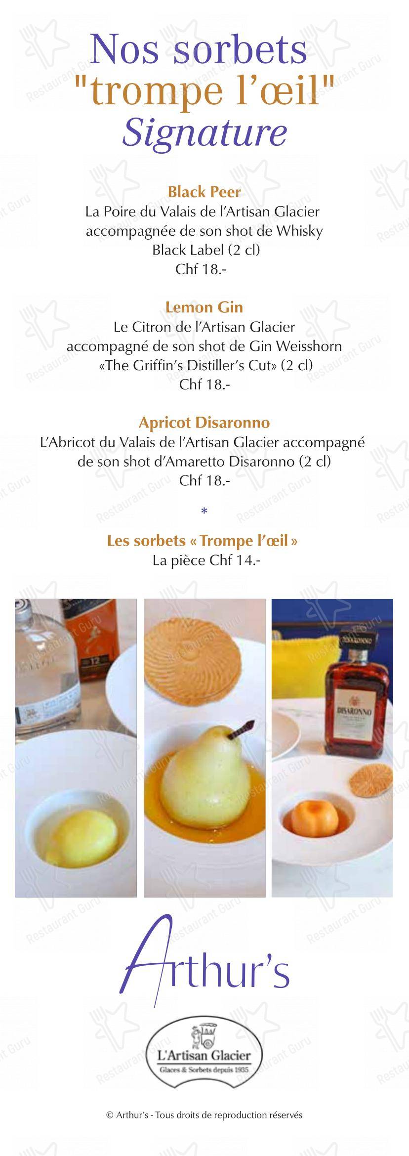 Коктейльная карта per Arthur's rivegauche ristorante