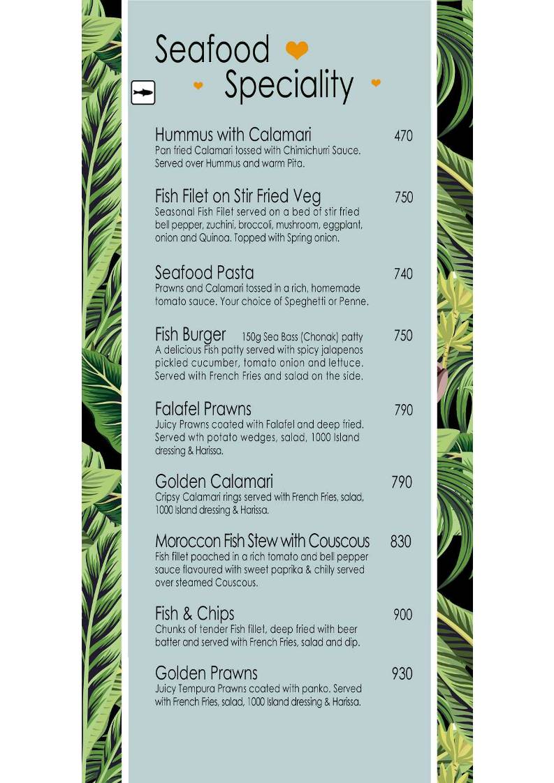 Artjuna Cafe - Anjuna menu