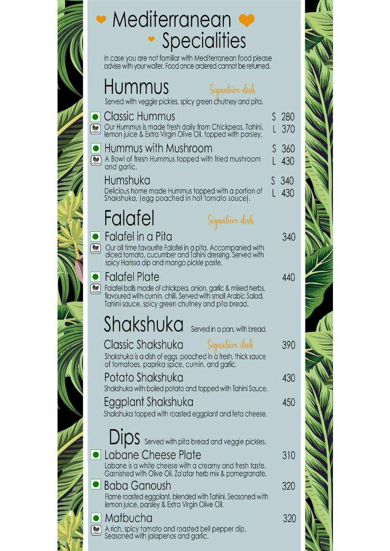 Artjuna Cafe - Anjuna menu