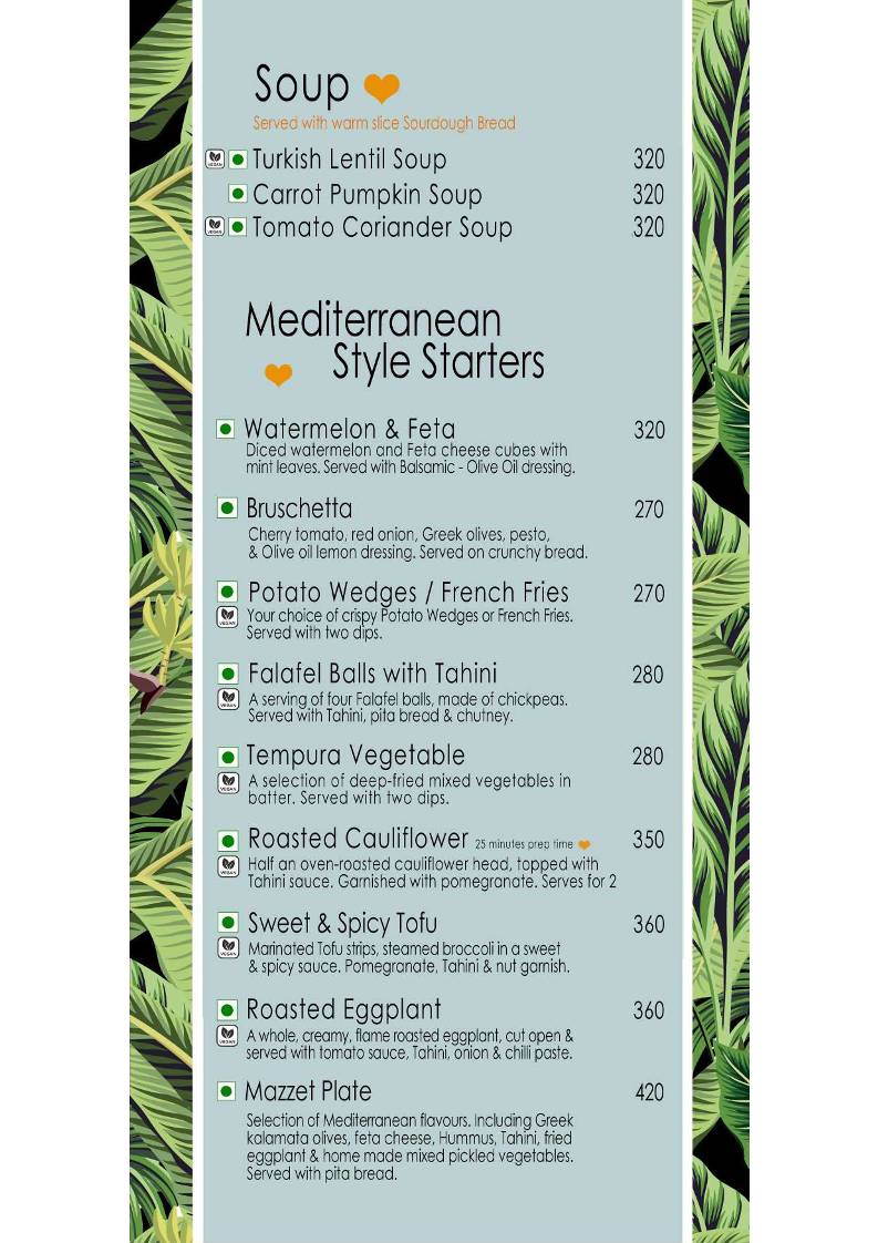 Artjuna Cafe - Anjuna menu