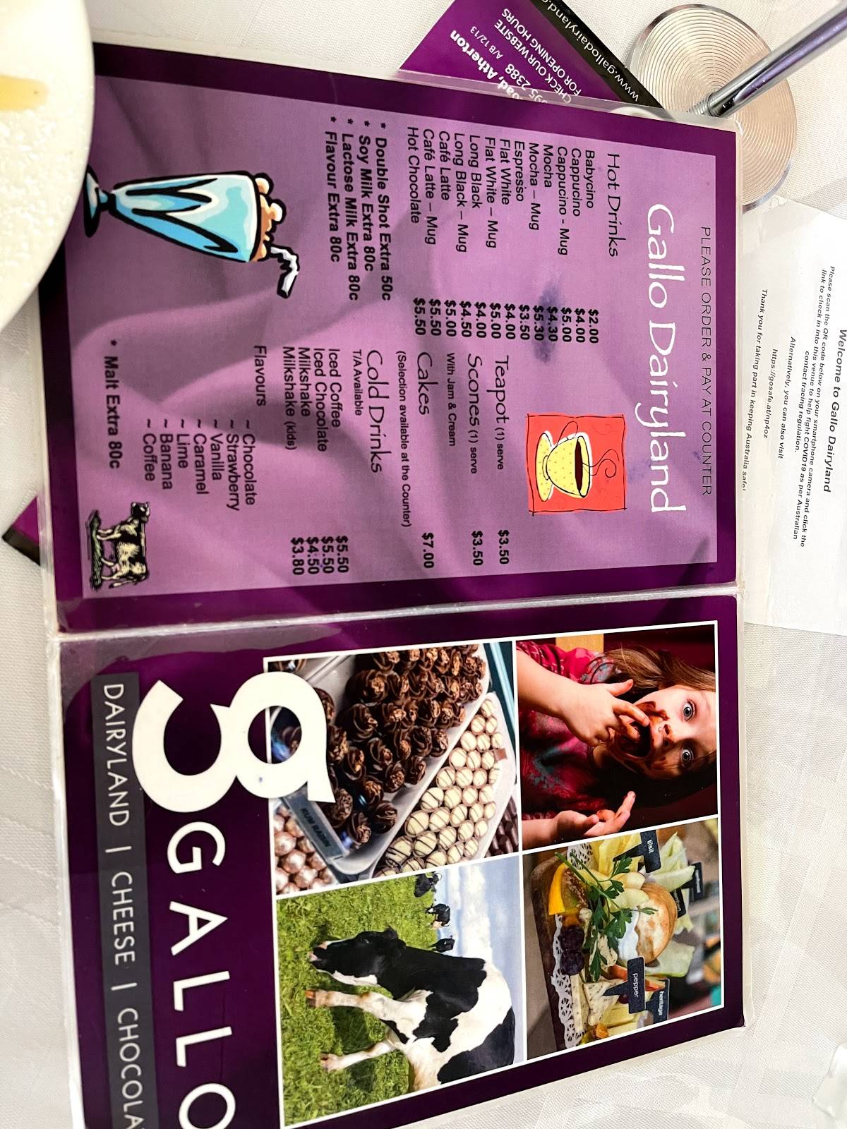 Menu at Gallo Dairyland cafe, East Barron, 9 E Barron Rd