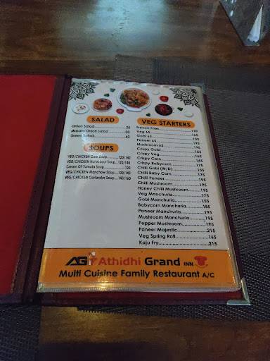 Athidhi Grand Inn Family Restaurant menu