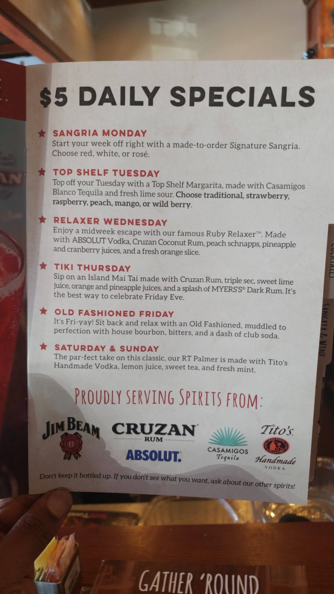 Menu at Ruby Tuesday restaurant, East Point, Camp Creek Pkwy