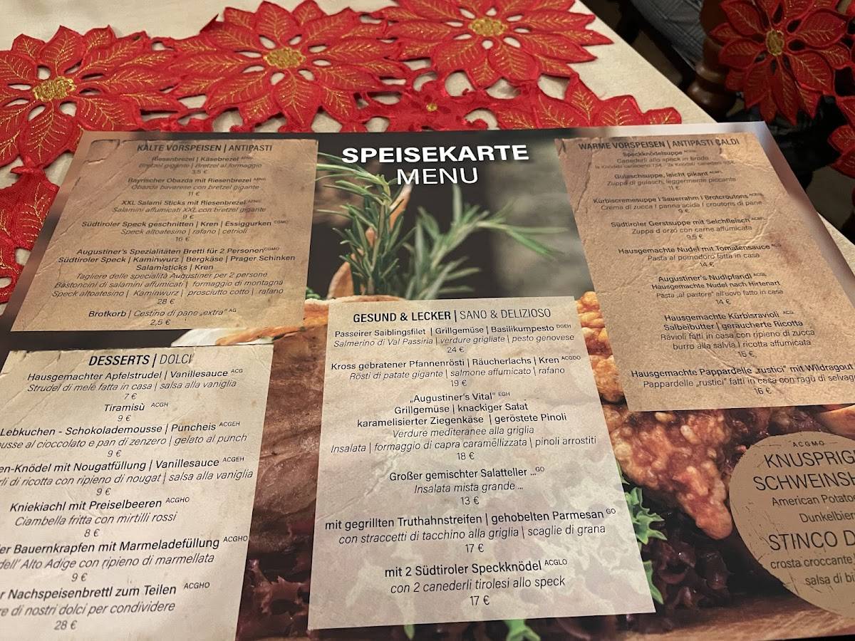 Menu di Augustiner in Meran Wirtshaus & Suites 