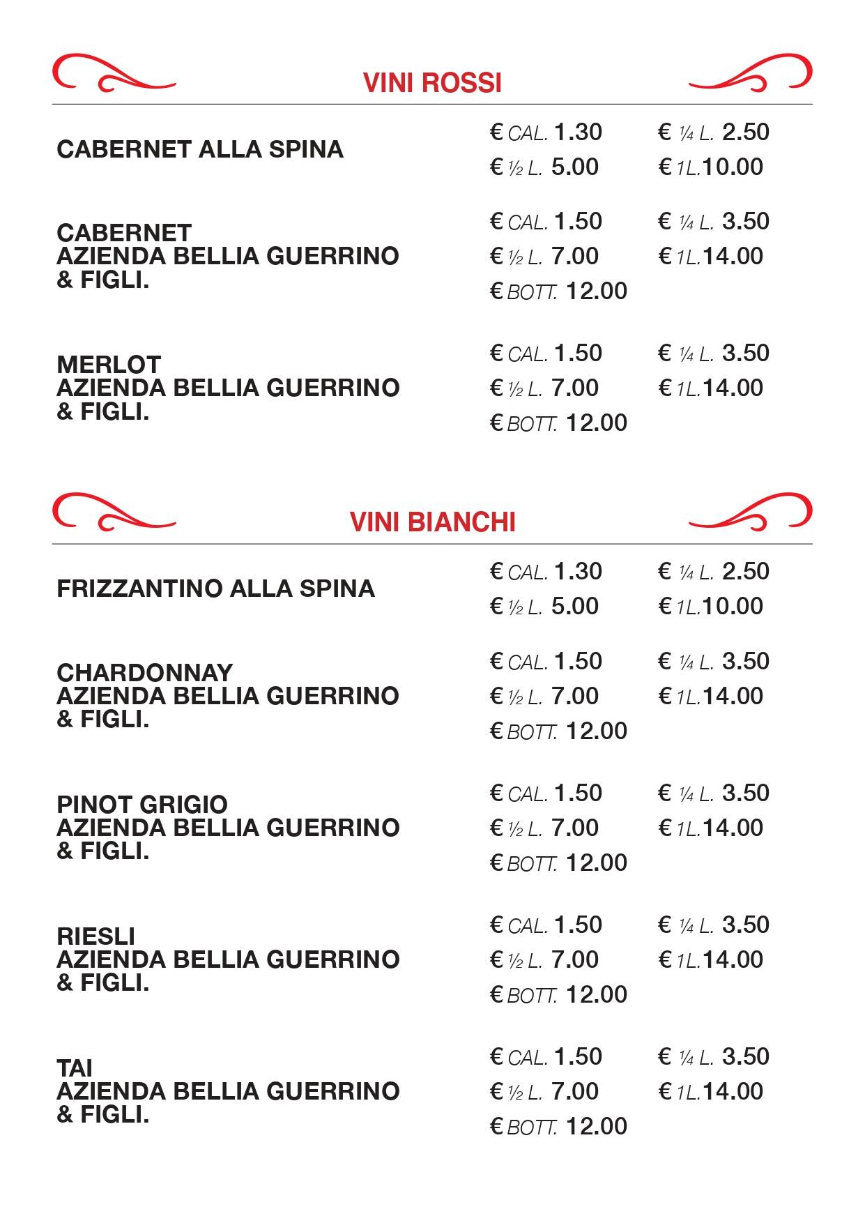 Menu di All’Angolo griglieria & pizzeria 