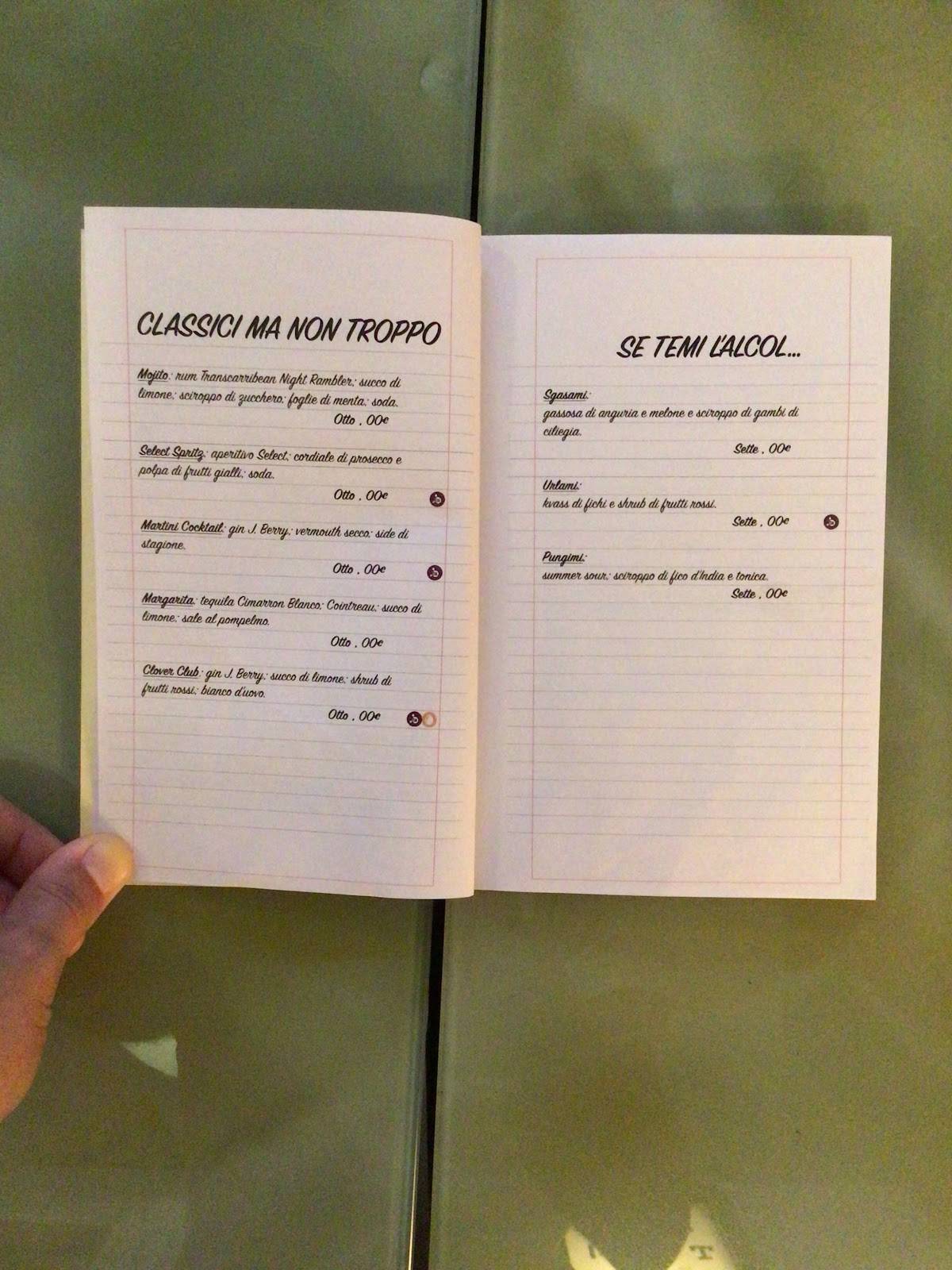 Menu di BAR - Ricicla, Riduci, Riusa 