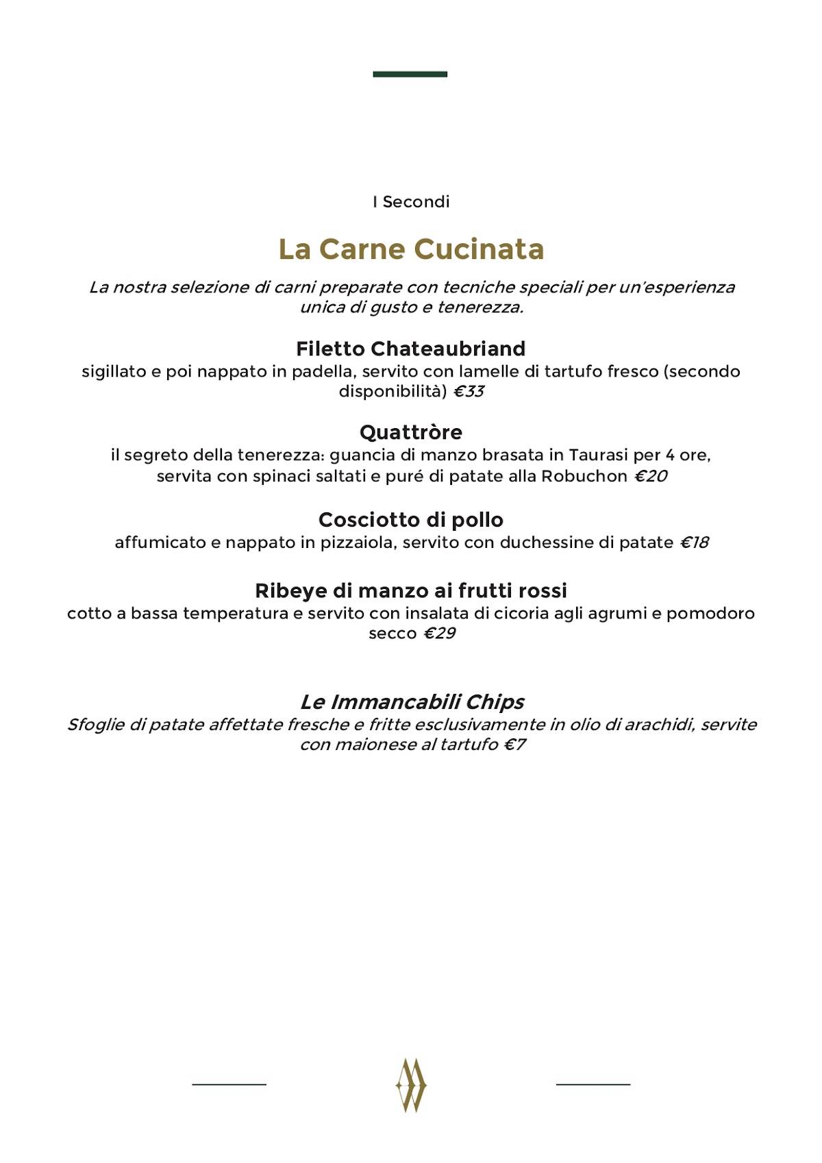 Menu di Meatin - Ristorante contemporaneo di terra 
