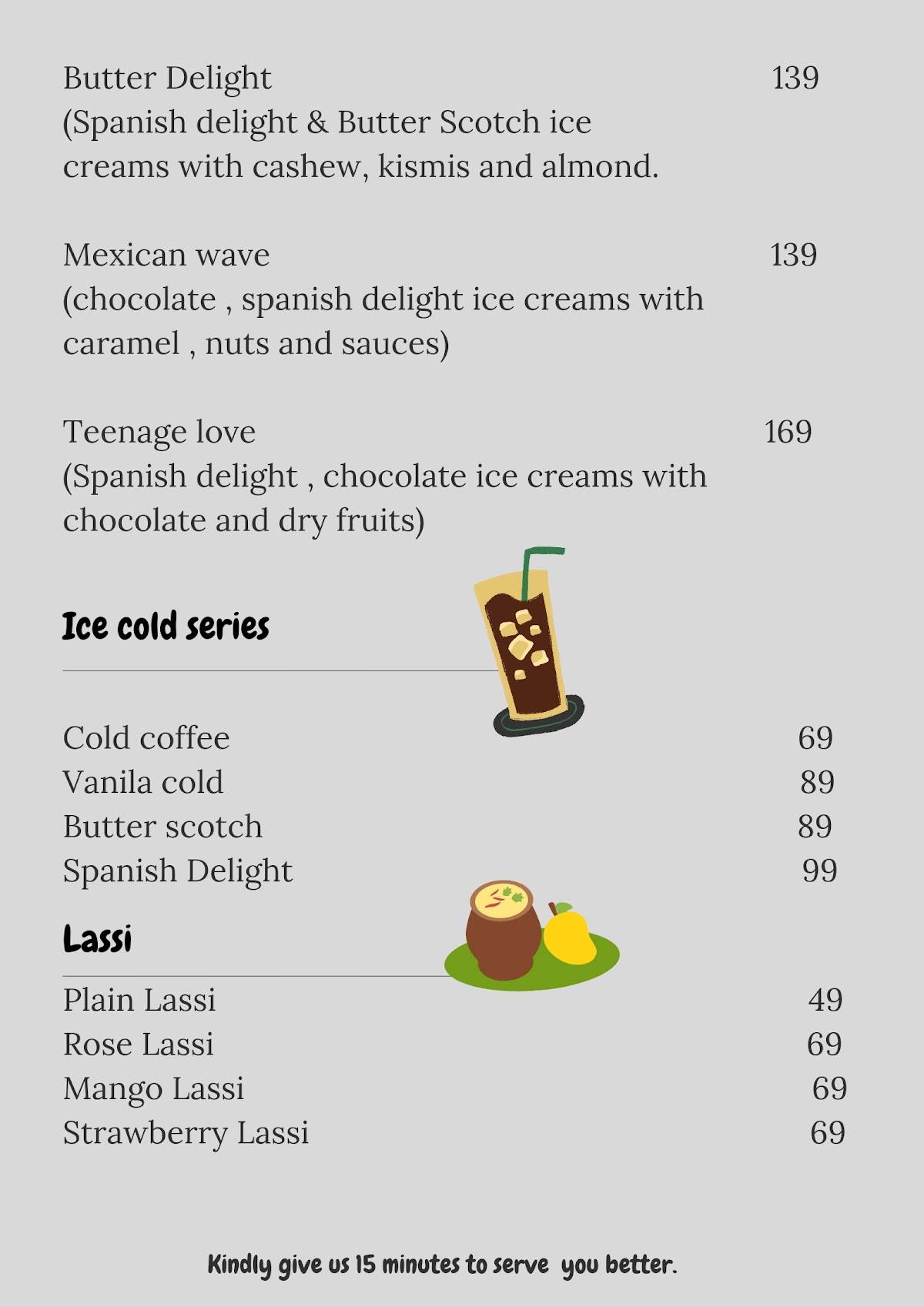 BLUE MOON REFRESHMENTS - CAFE menu