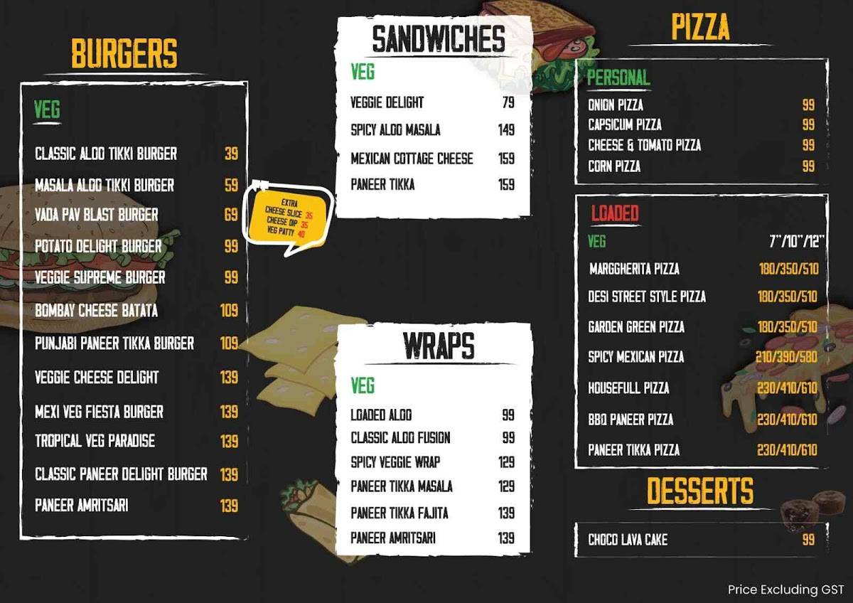 BURGER MONK menu