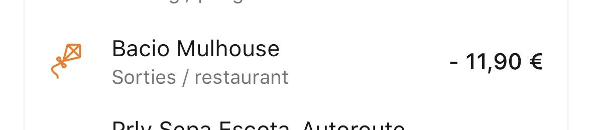 Menu de Bacio Mulhouse Moselle
