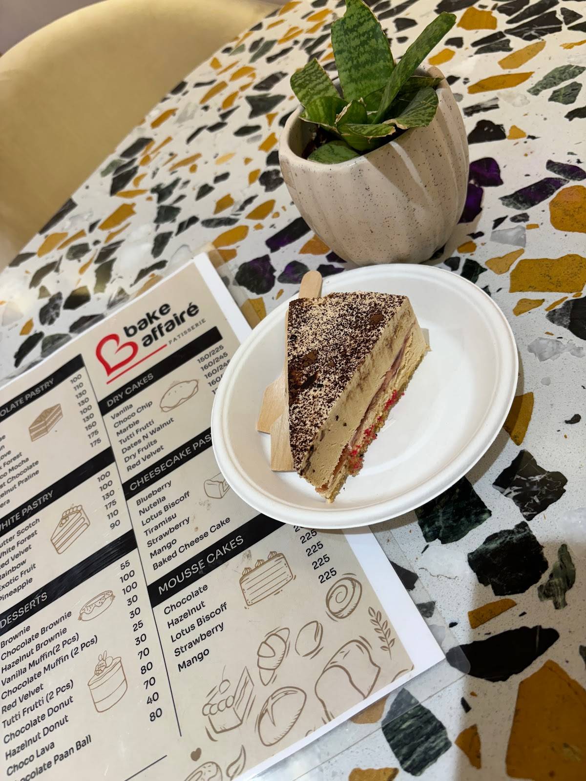 Bake Affaire menu