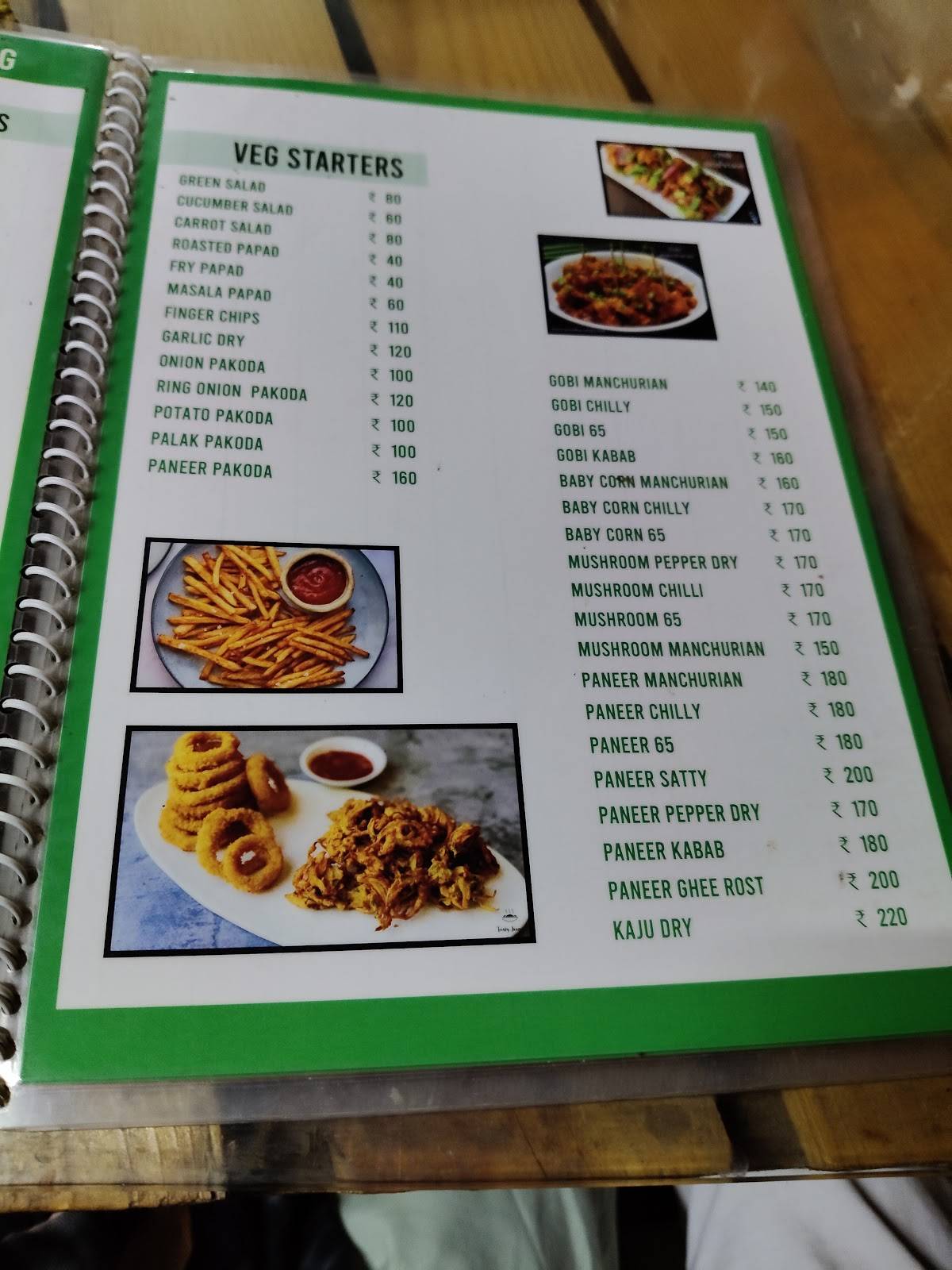 Bamboo Restaurant menu
