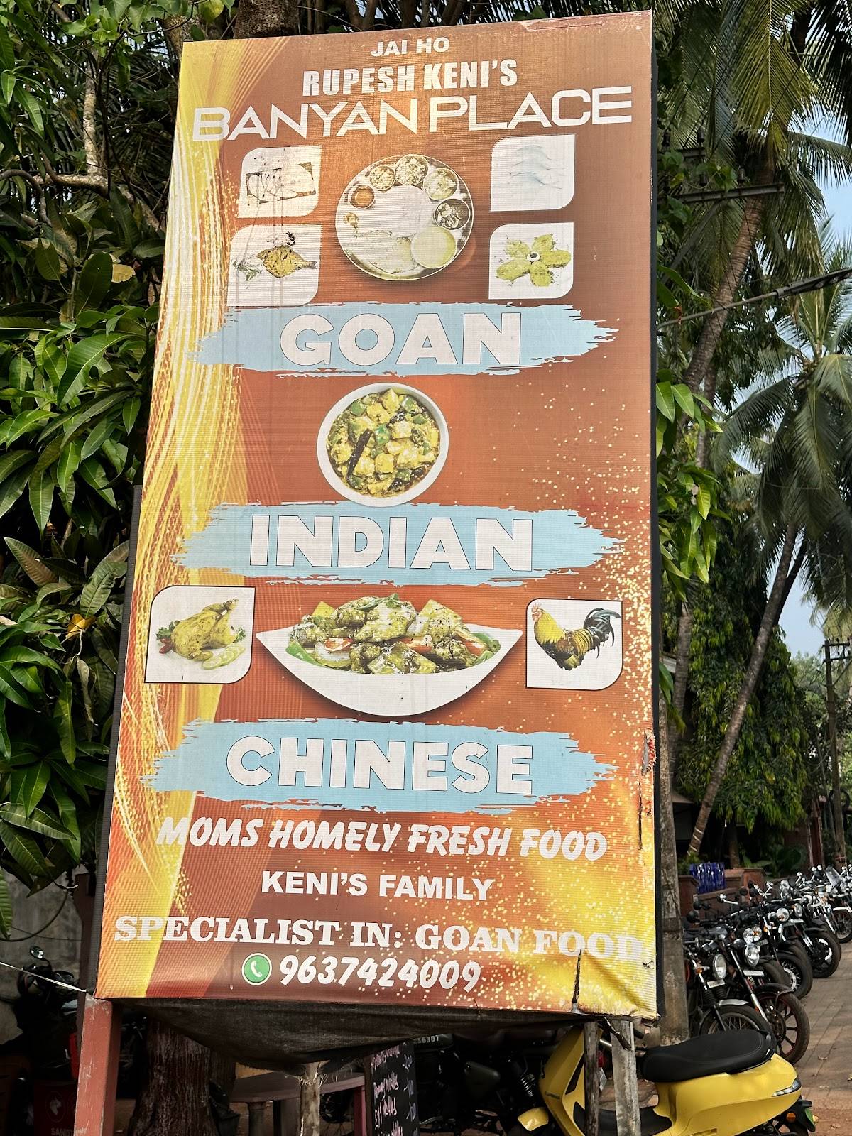 Banyan Place riverside arpora baga menu