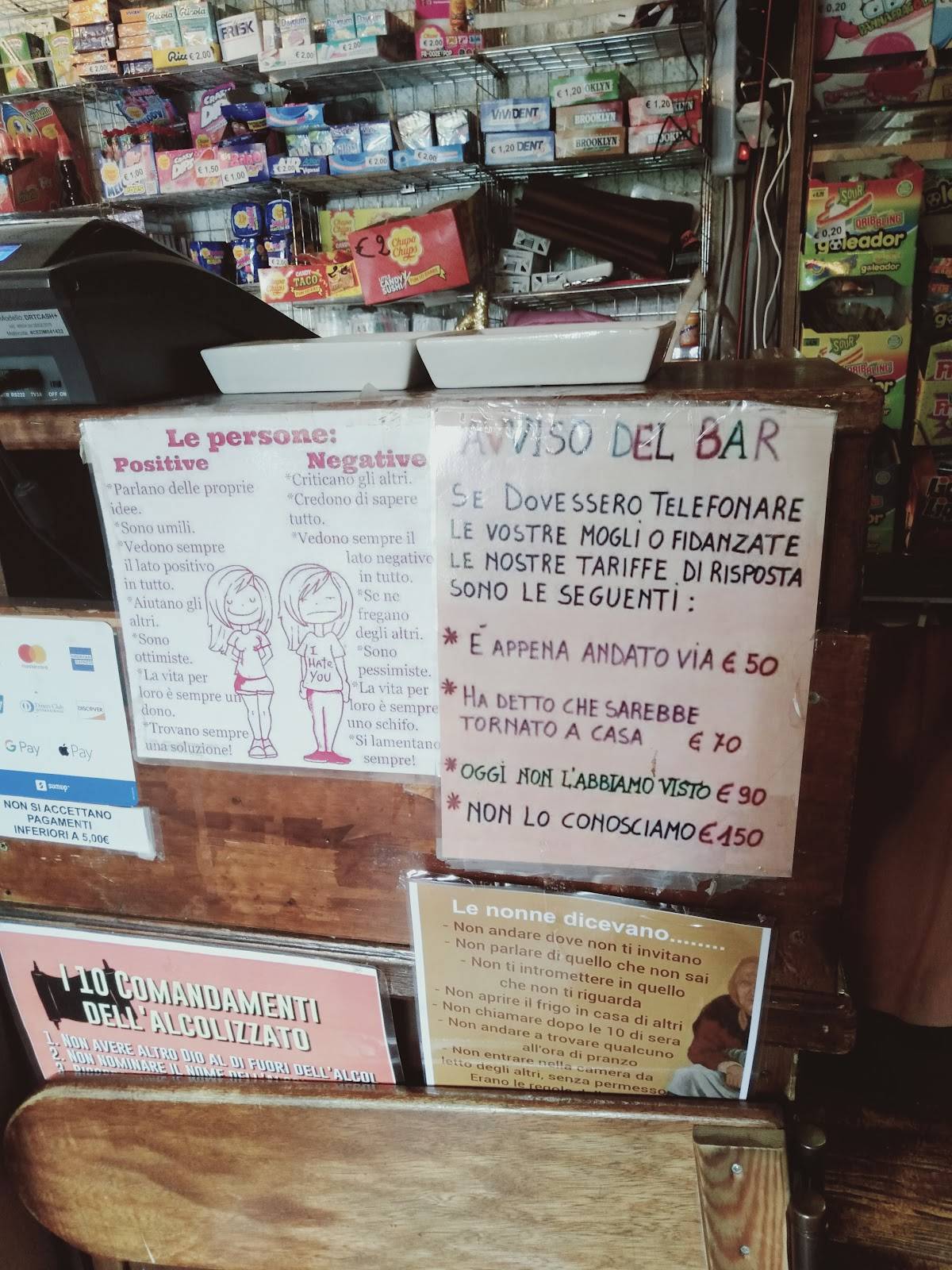 Menu di Bar Parco di Rota 