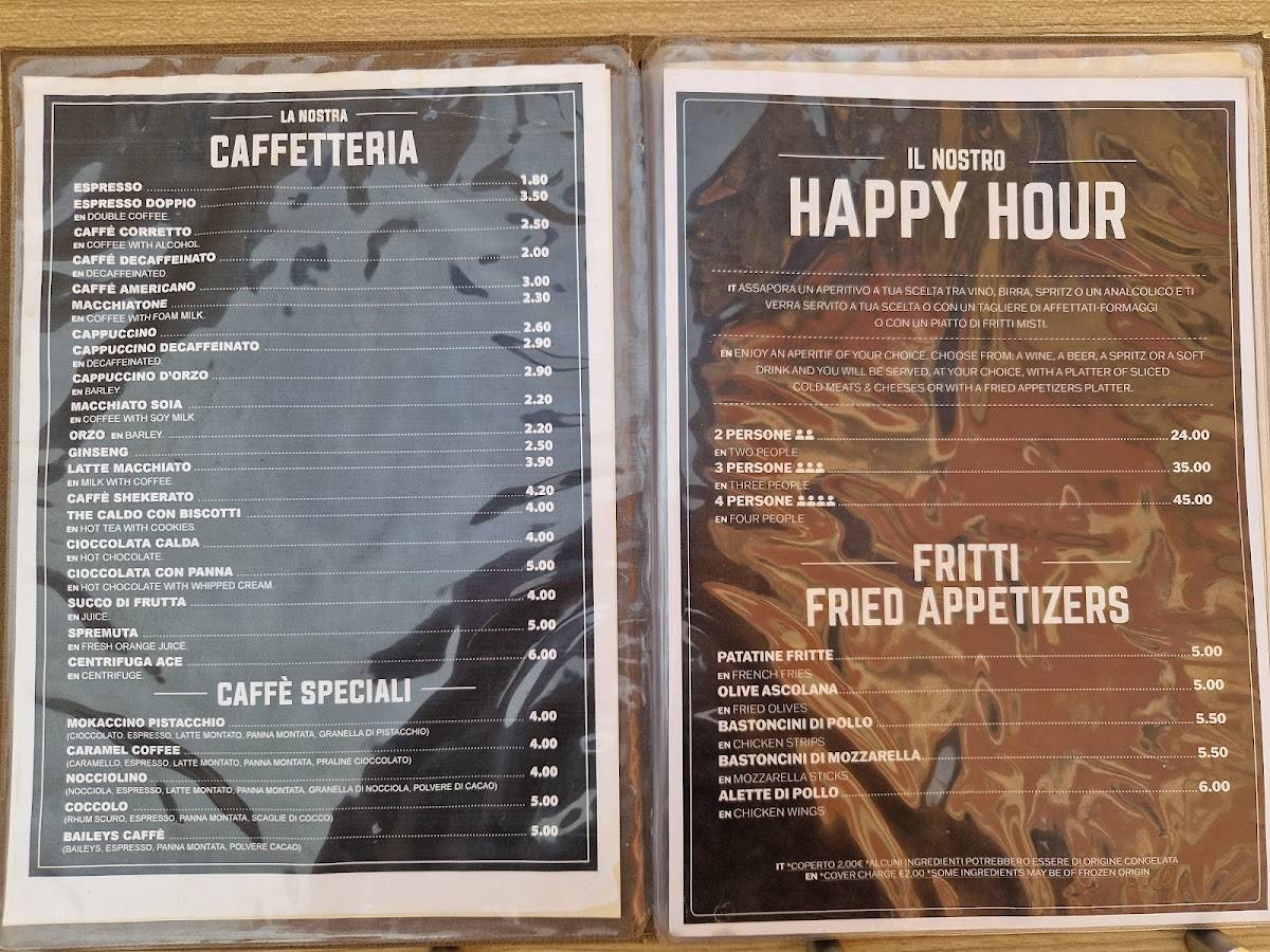 Menu di caffè e pistacchio 