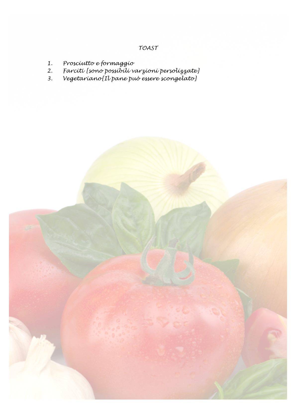 Menu di Bar Tinvoglia 