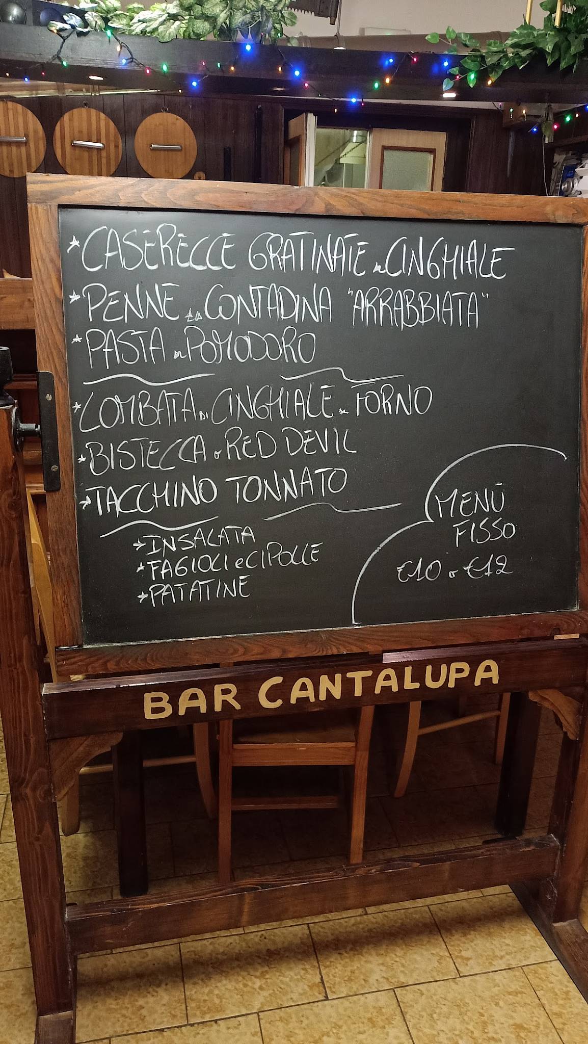 Menu di Bar Trattoria Pizzeria La Cantalupa 