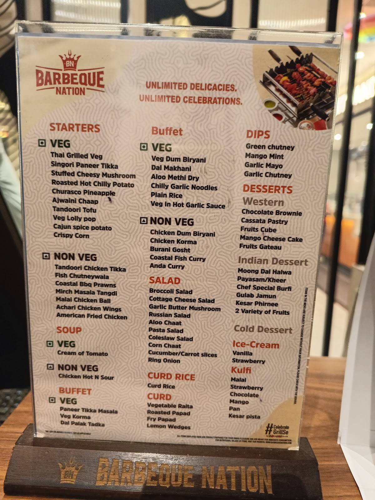 Barbeque Nation - Pune - Deccan menu