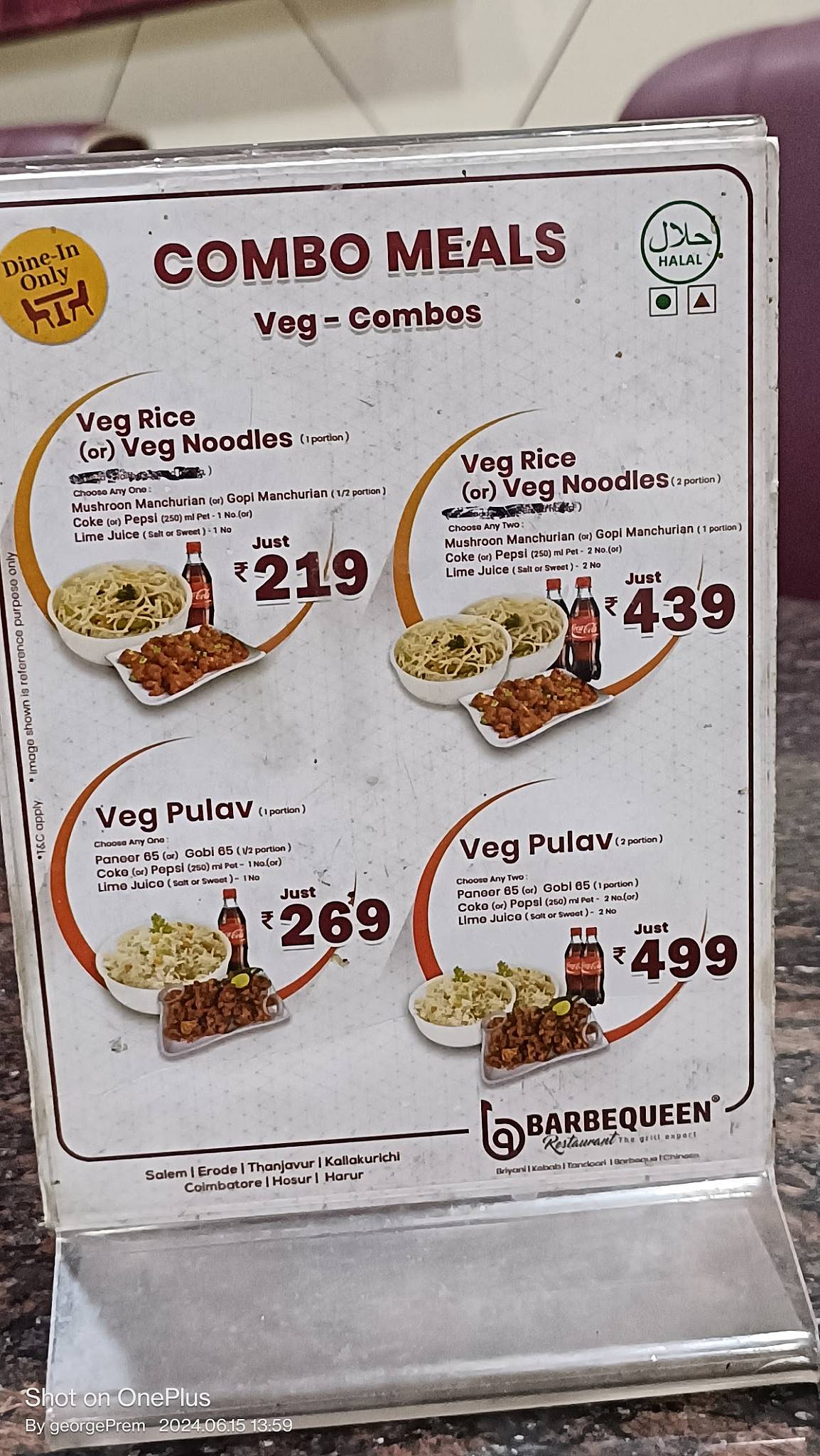 Barbequeen Restaurant ( Hosur ) menu