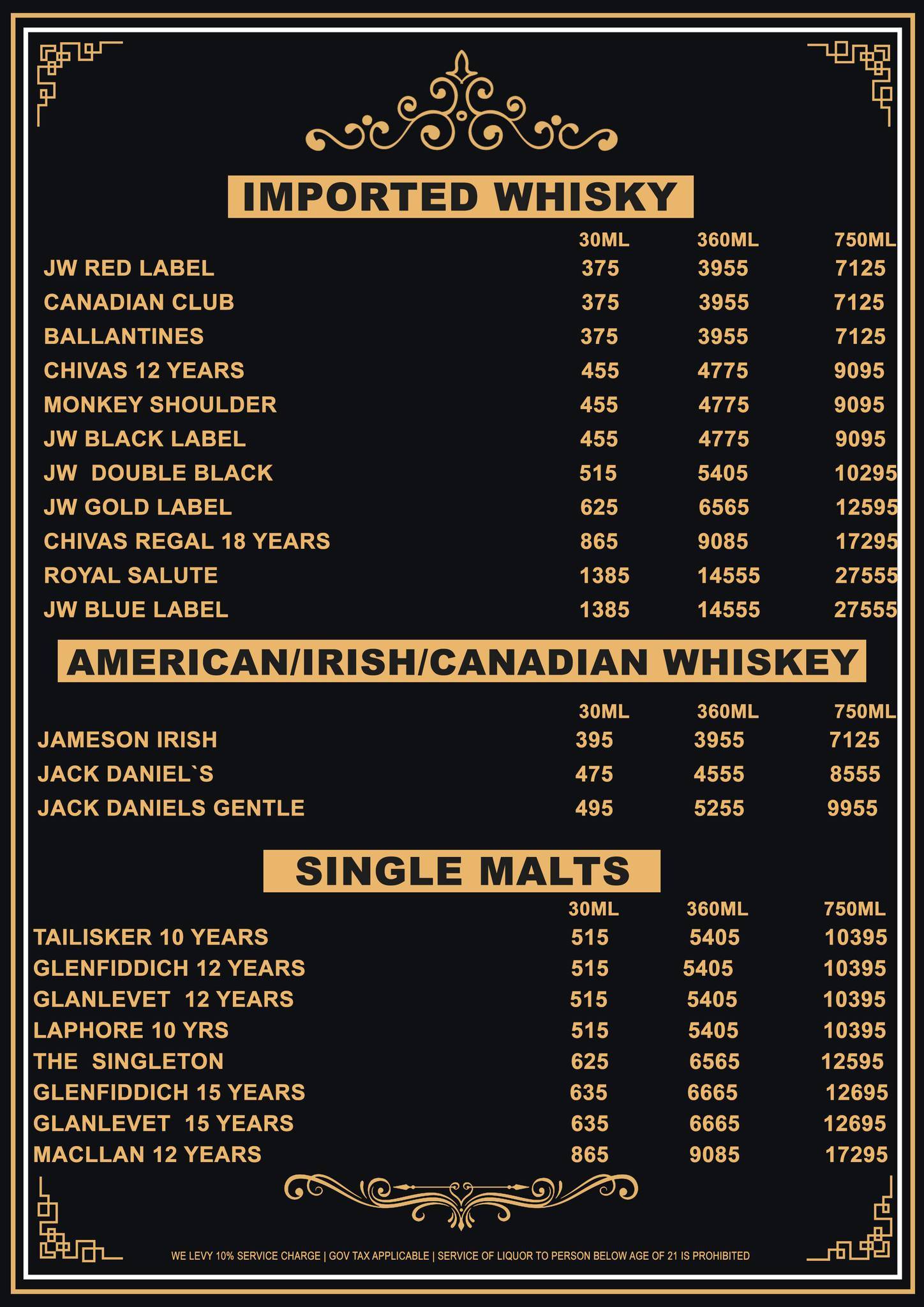 Barsoom frat House menu