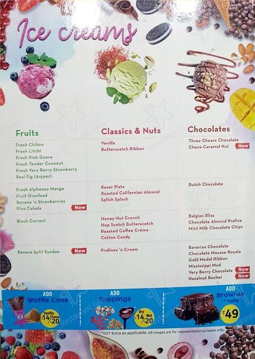 Baskin Robbins - Ice Cream Desserts menu