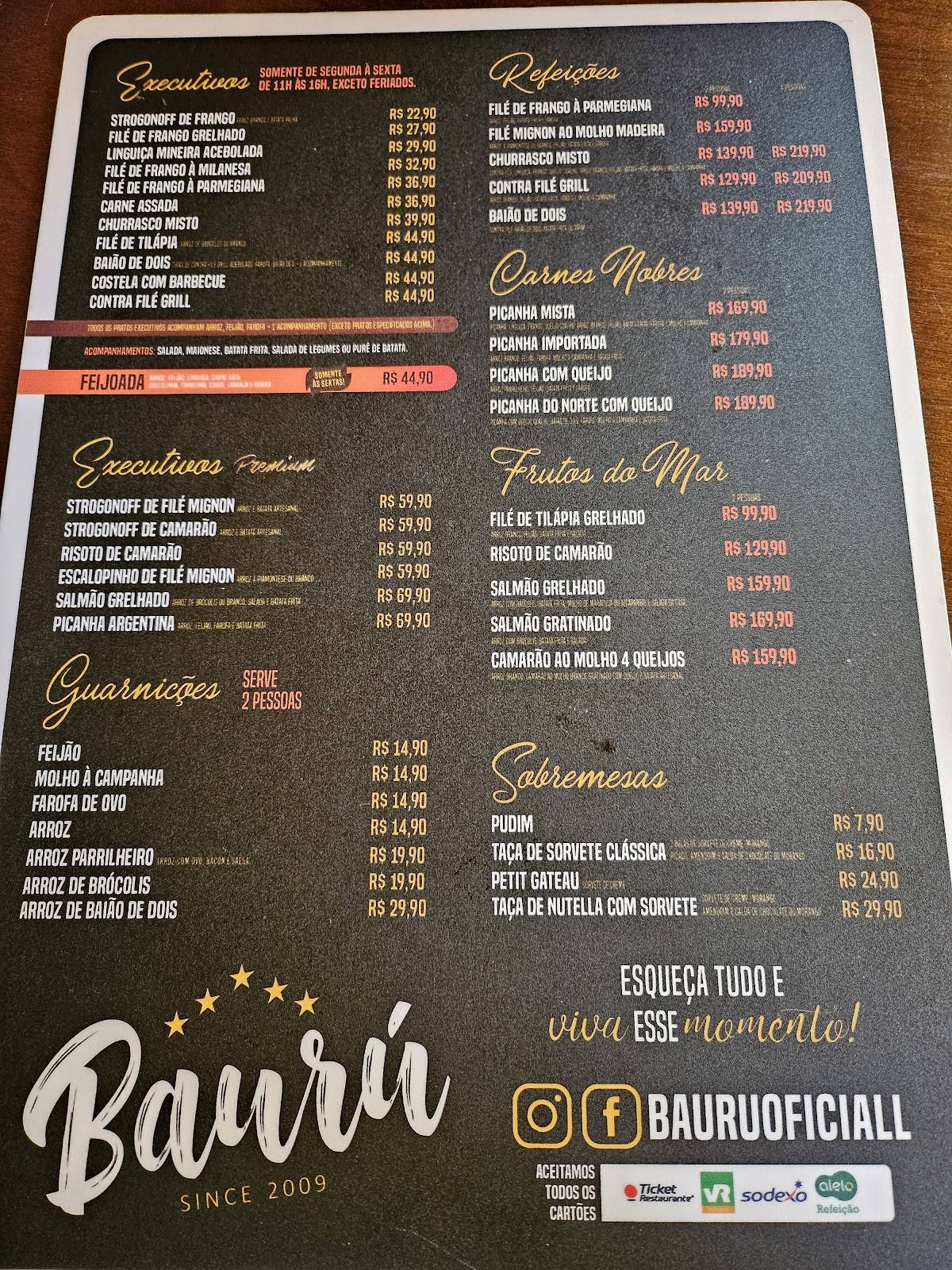 Bauru freguesia cardápio