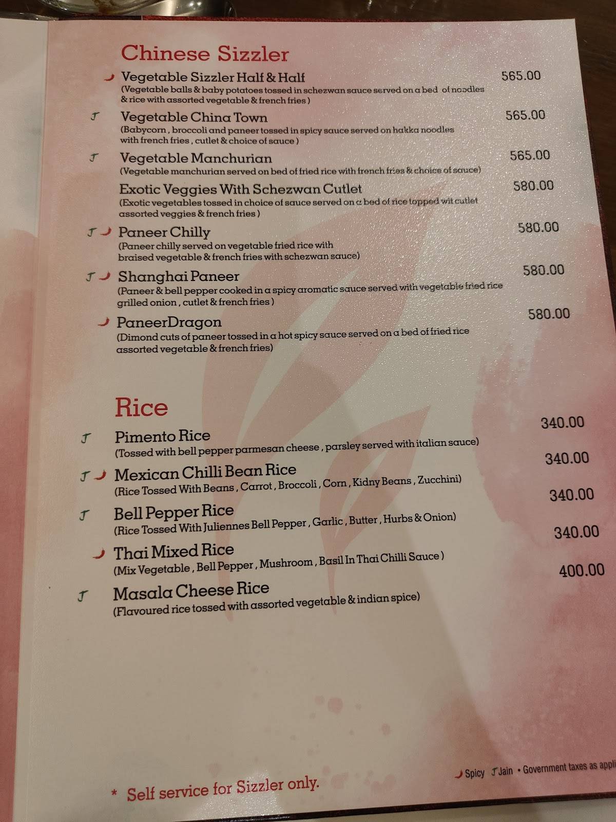 Bay Leaf menu